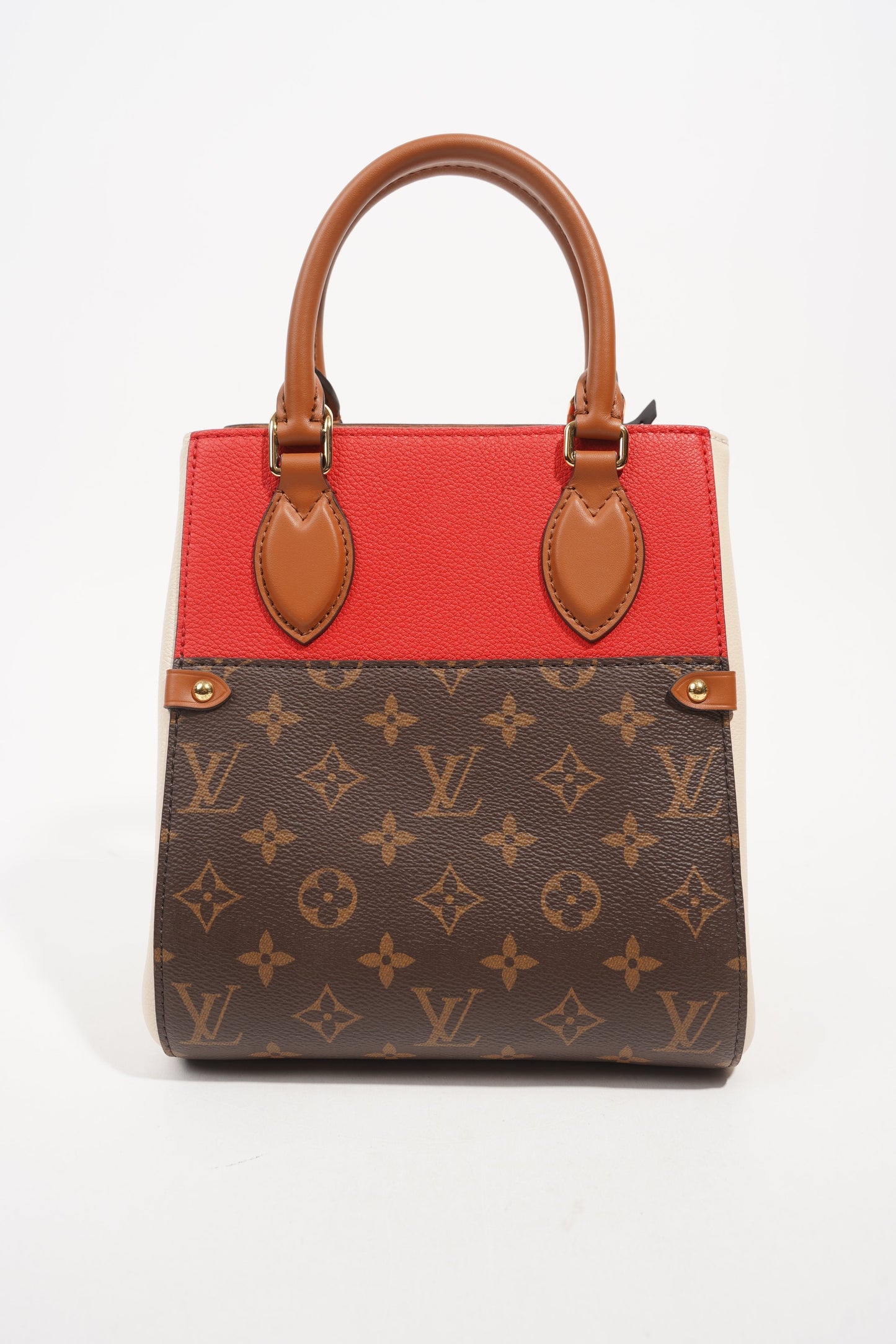Louis Vuitton Womens Fold Tote Monogram Red Cream PM