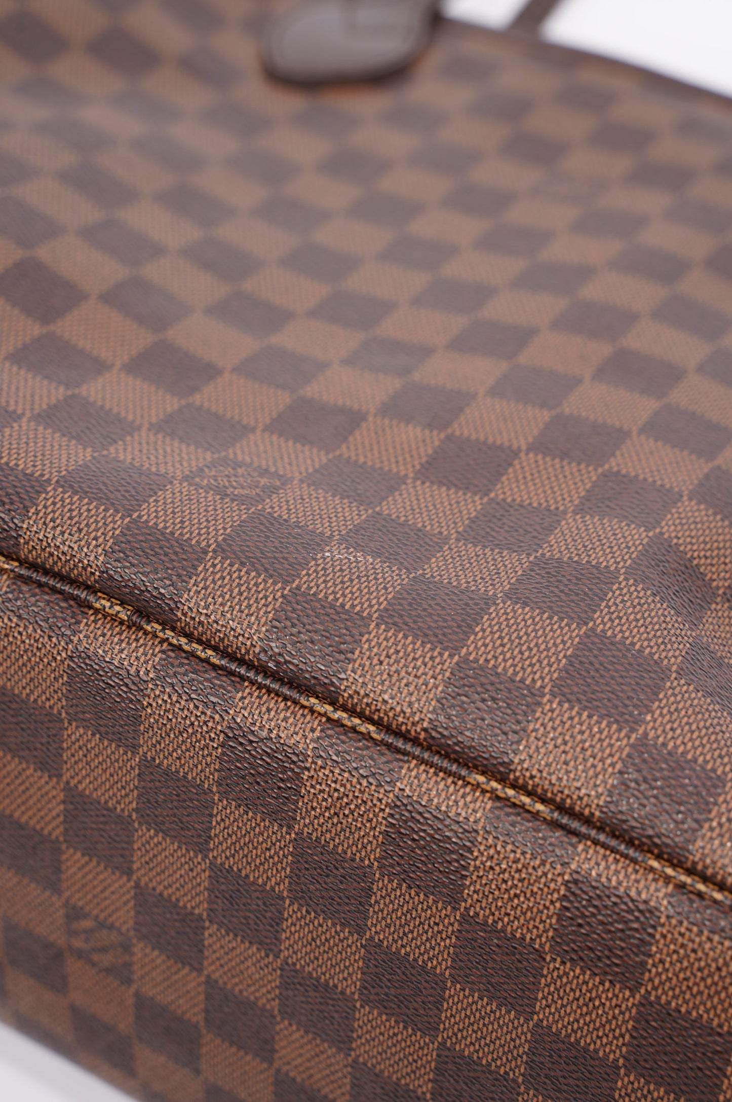 Louis Vuitton Womens Neverfull Bag Damier Ebene Canvas MM