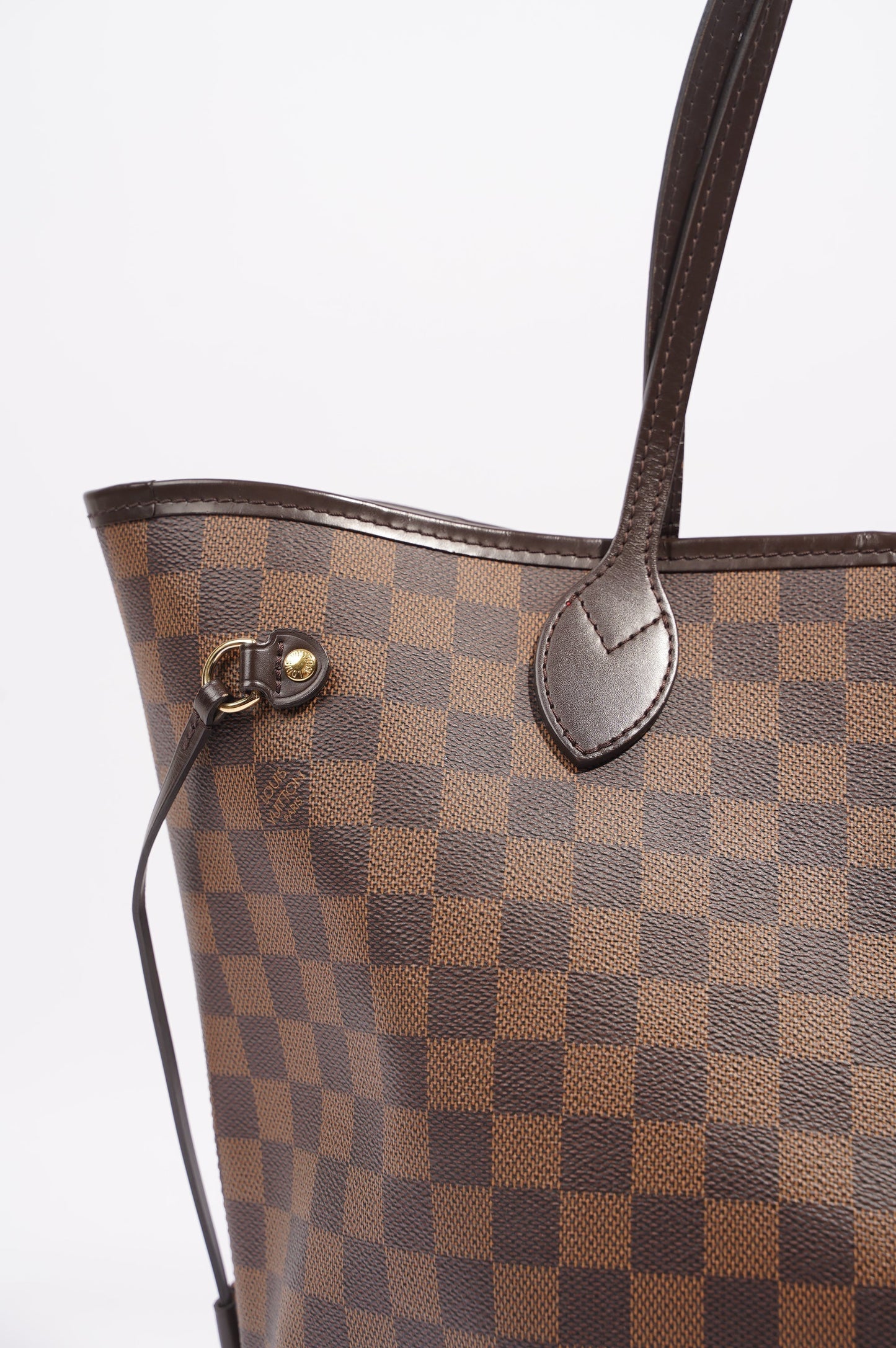 Louis Vuitton Womens Neverfull Bag Damier Ebene Canvas MM