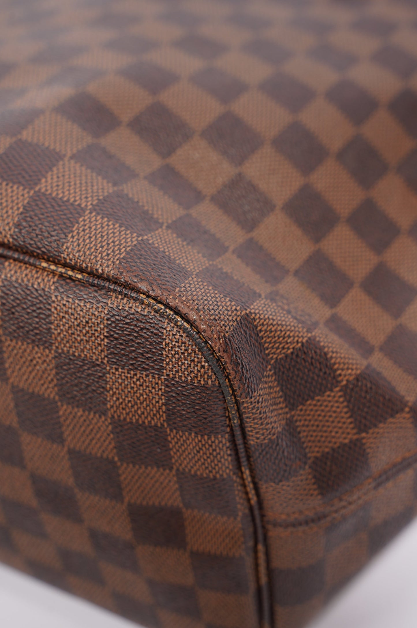 Louis Vuitton Womens Neverfull Bag Damier Ebene Canvas MM