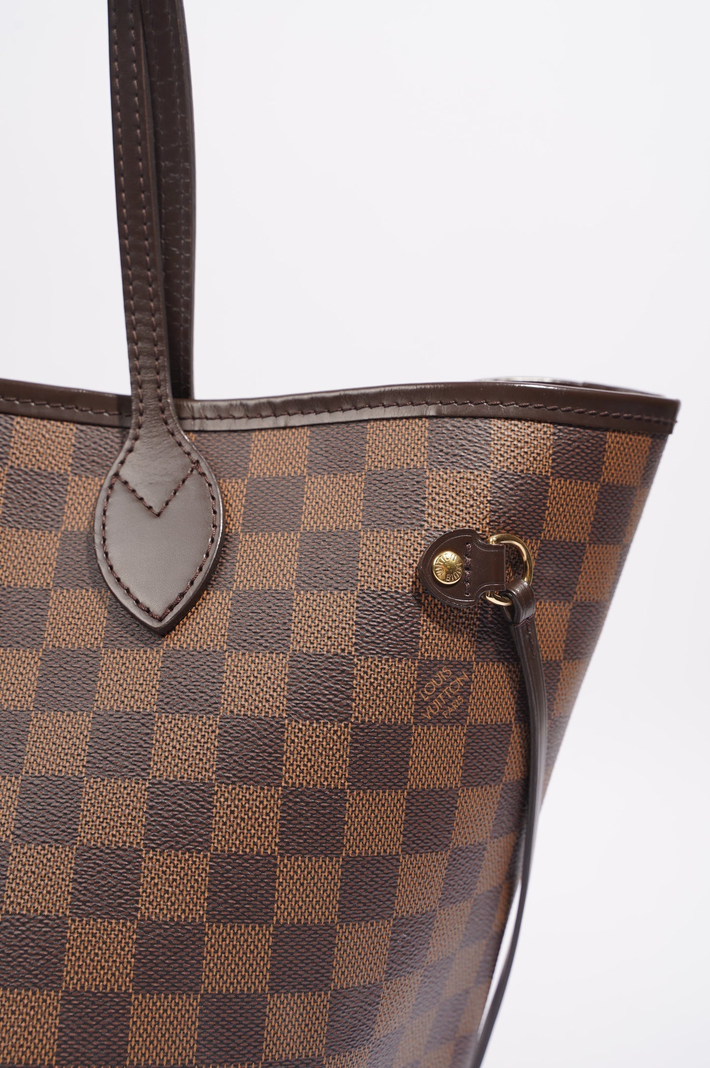 Louis Vuitton Womens Neverfull Bag Damier Ebene Canvas MM