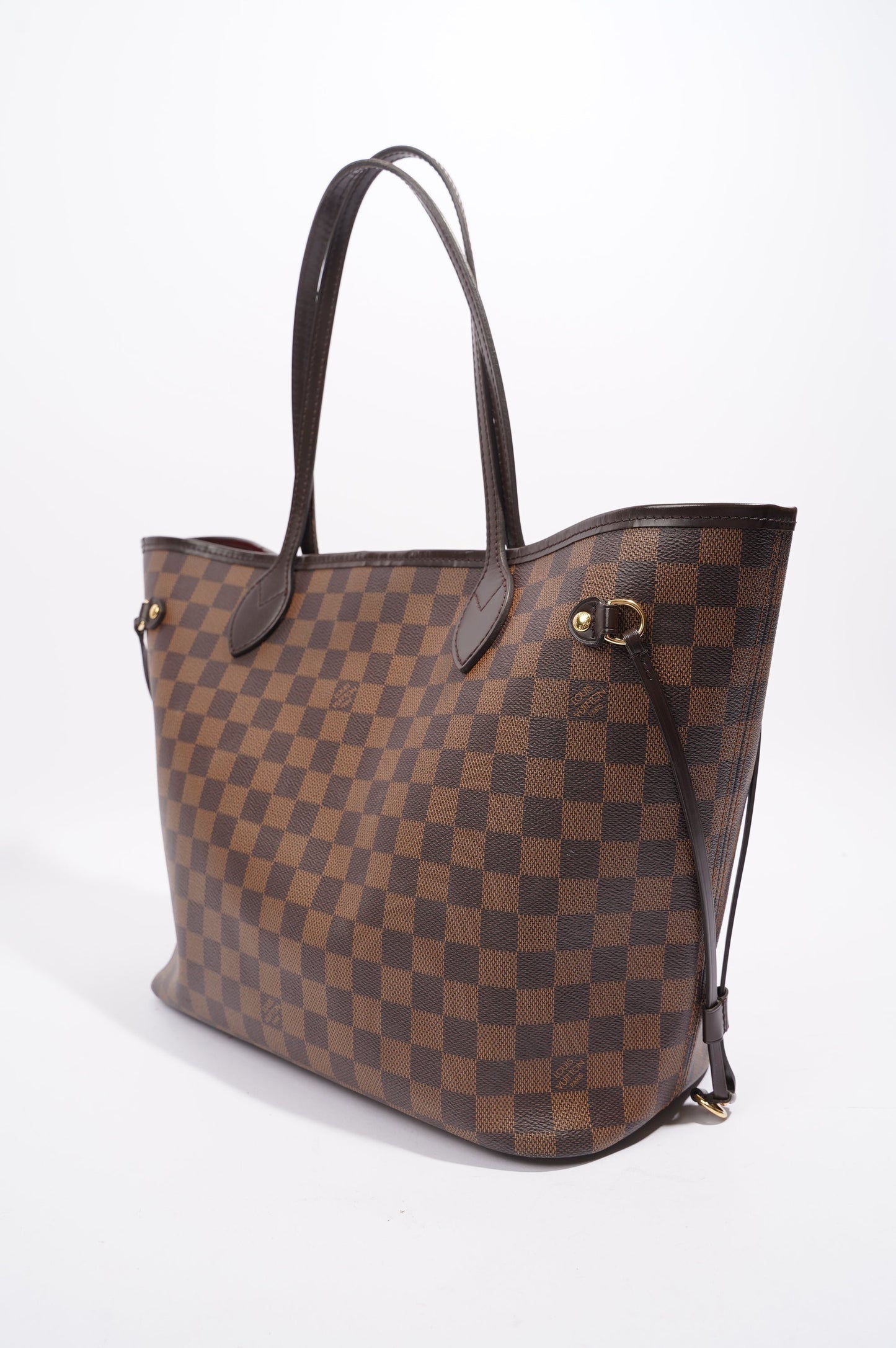 Louis Vuitton Womens Neverfull Bag Damier Ebene Canvas MM