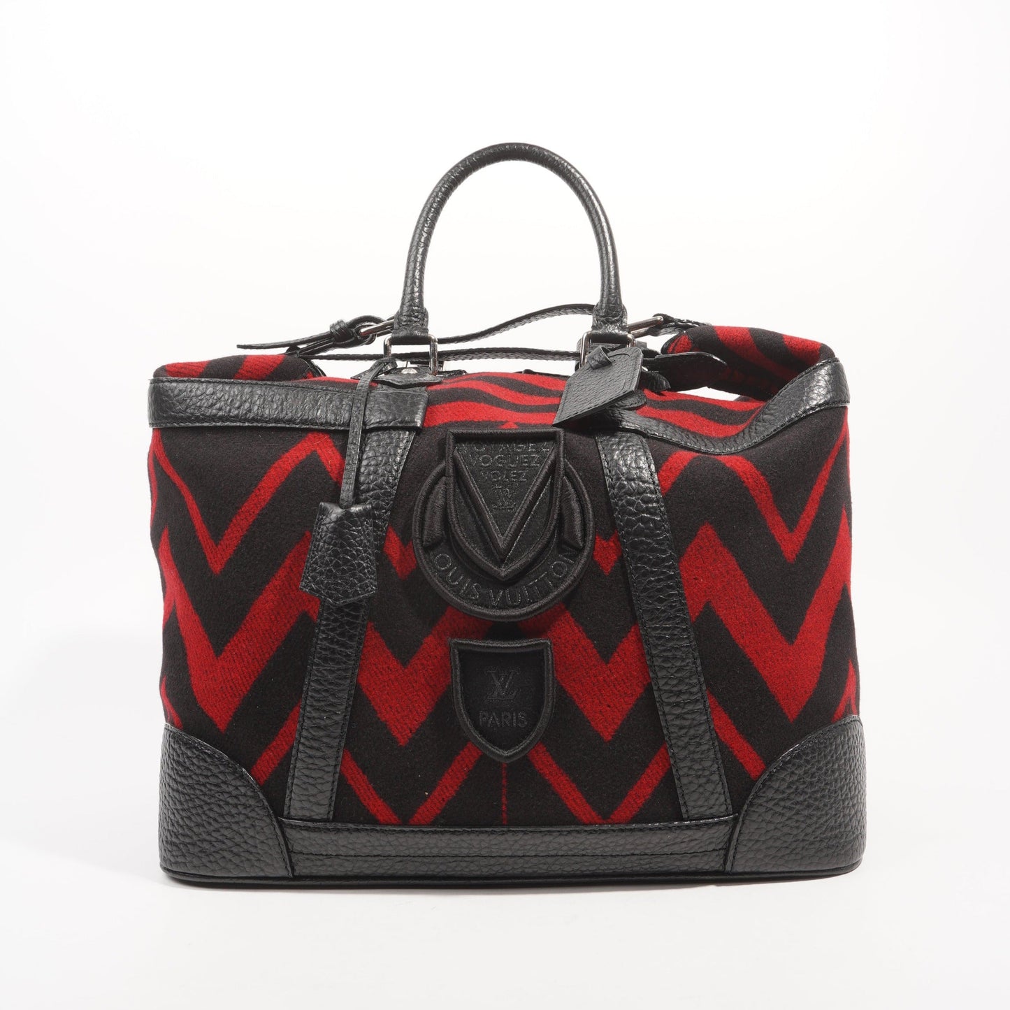 Louis Vuitton Womens Grimaud Vail Blanket Weekend Bag Black Red