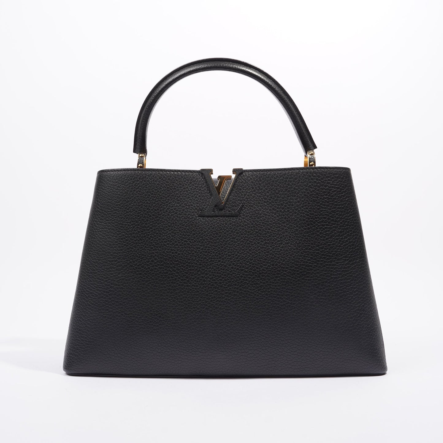 Louis Vuitton Womens Capucines Black Taurillon Leather MM