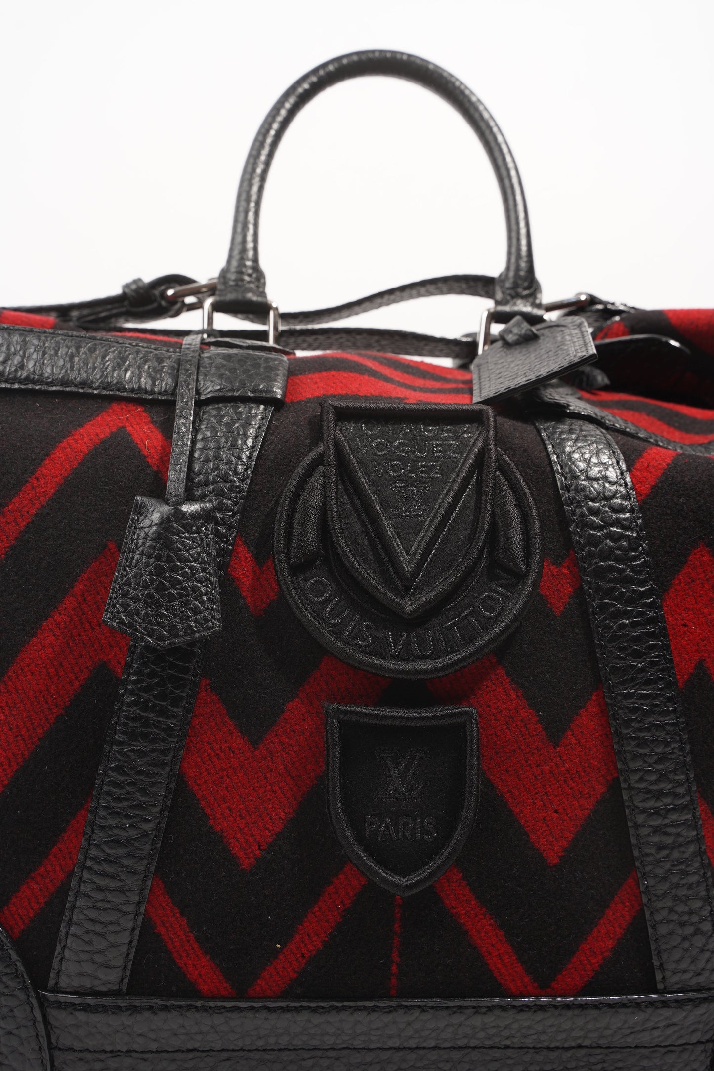 Louis Vuitton Womens Grimaud Vail Blanket Weekend Bag Black Red
