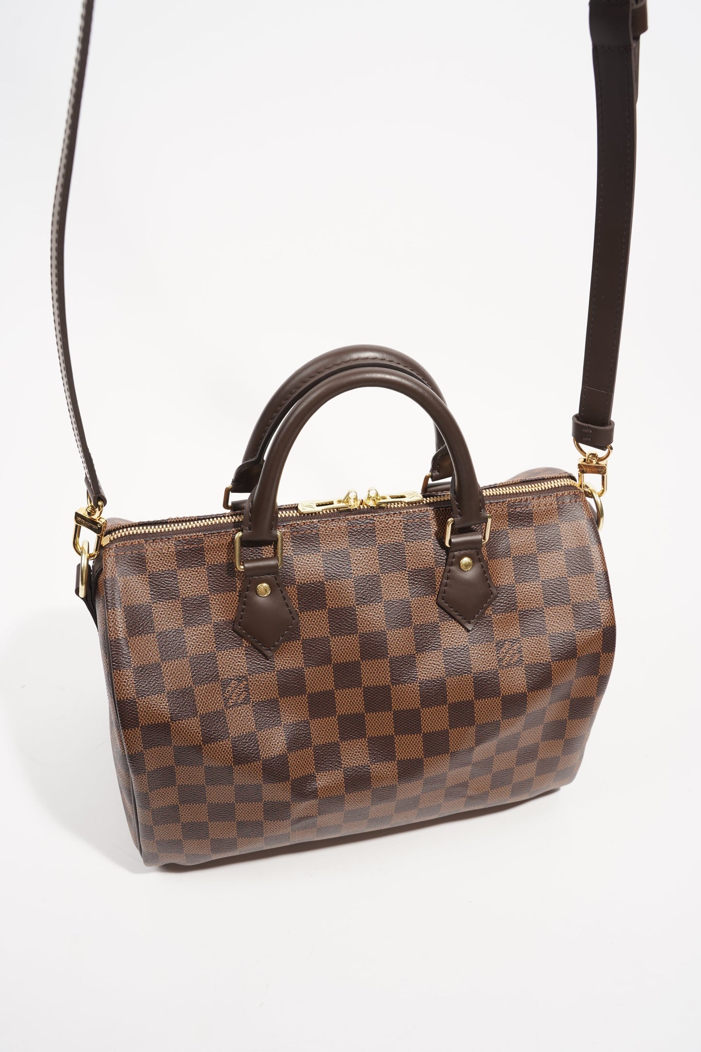Louis Vuitton Womens Speedy Bandouliere Damier Ebene 30