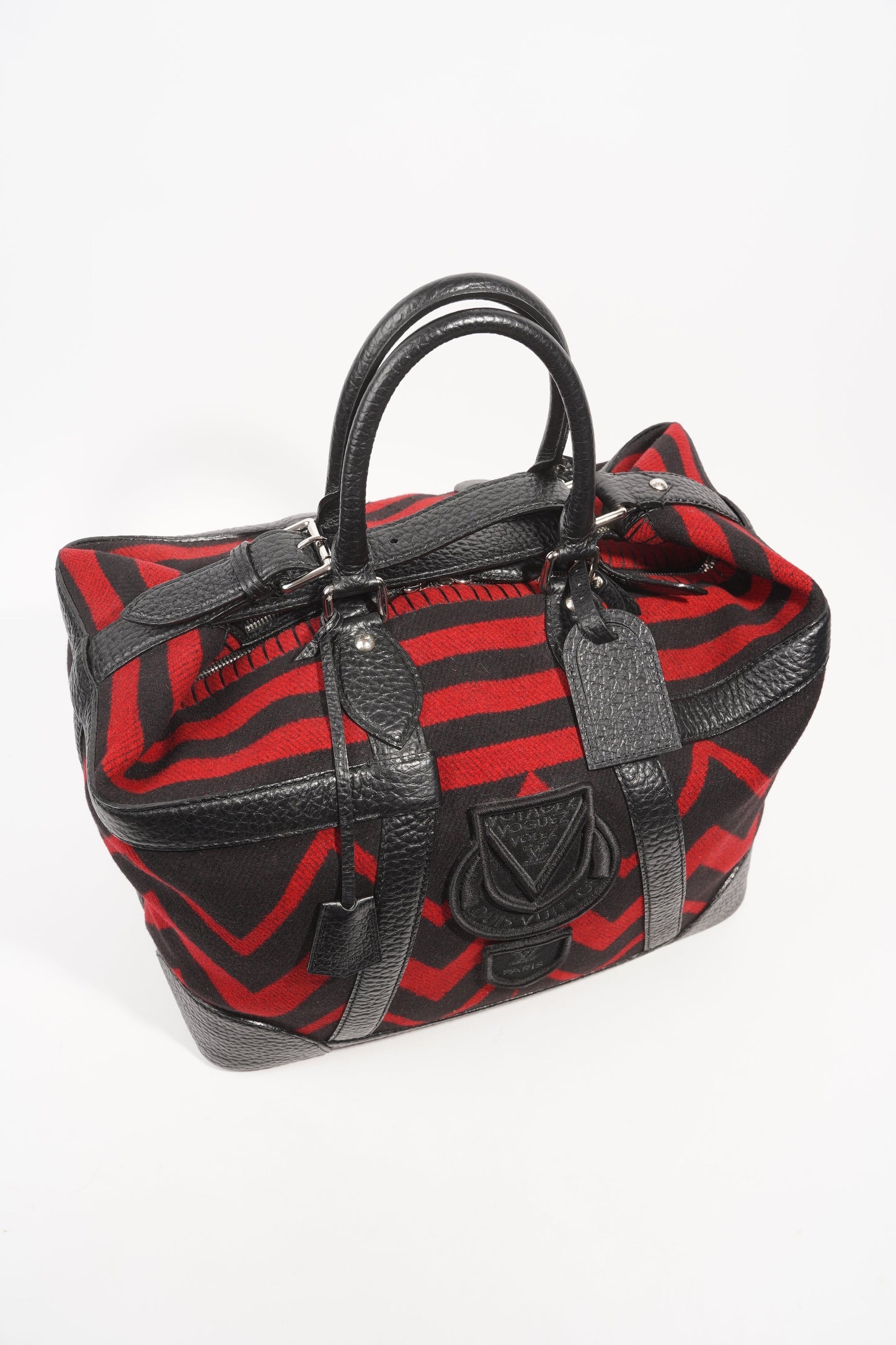 Louis Vuitton Womens Grimaud Vail Blanket Weekend Bag Black Red