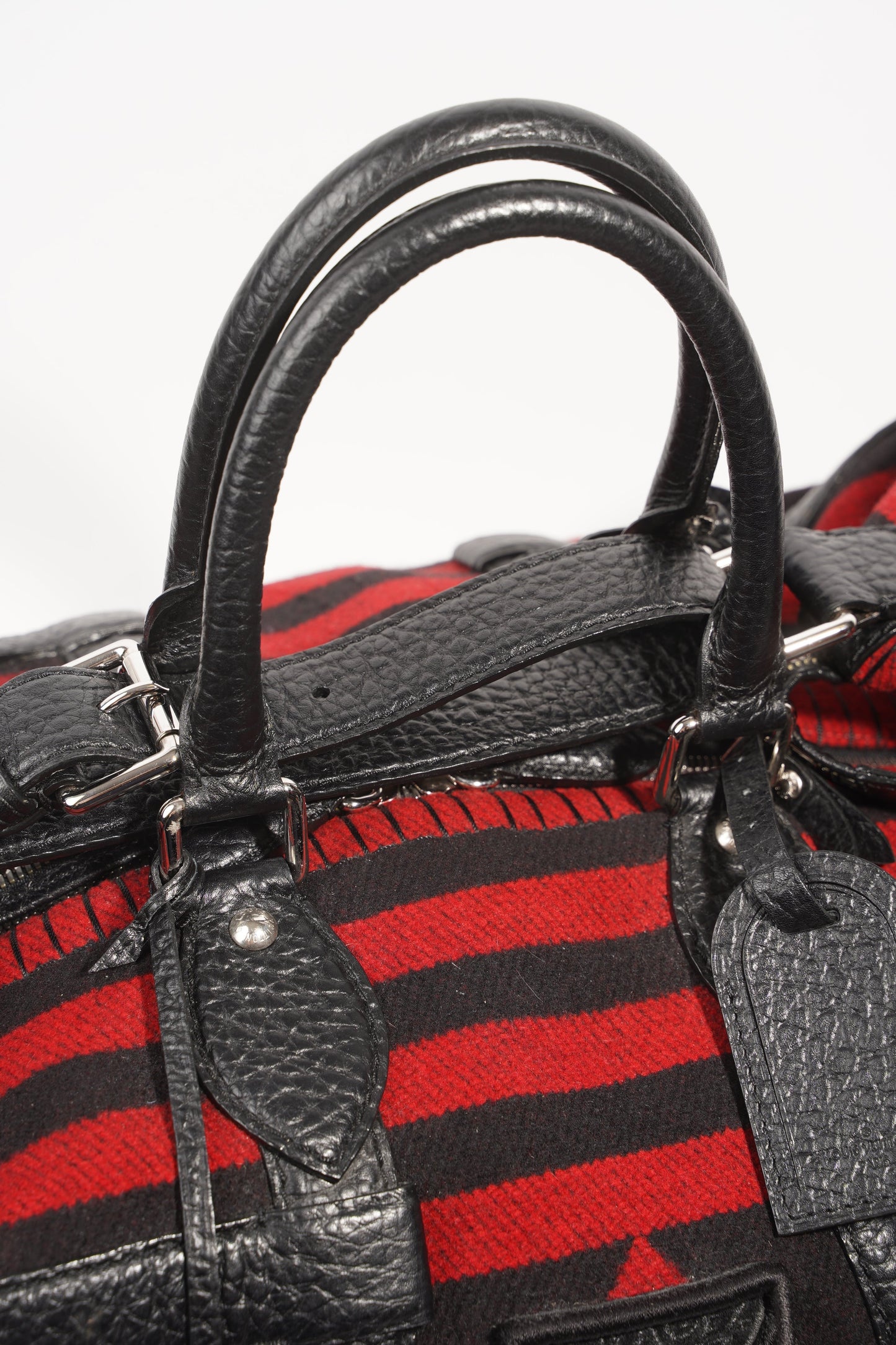 Louis Vuitton Womens Grimaud Vail Blanket Weekend Bag Black Red