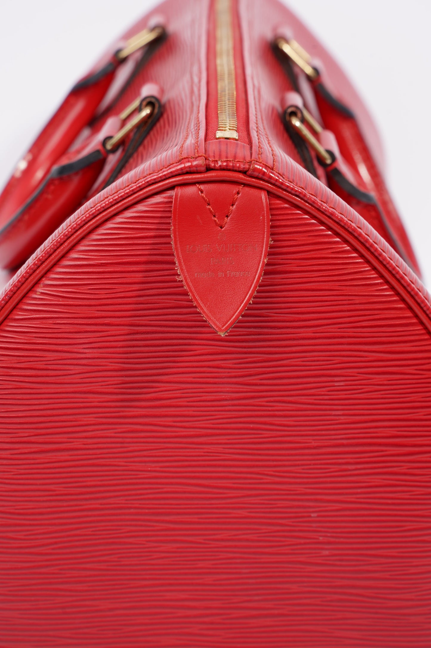 Louis Vuitton Womens Vintage Speedy 30 Bag Red Epi Leather
