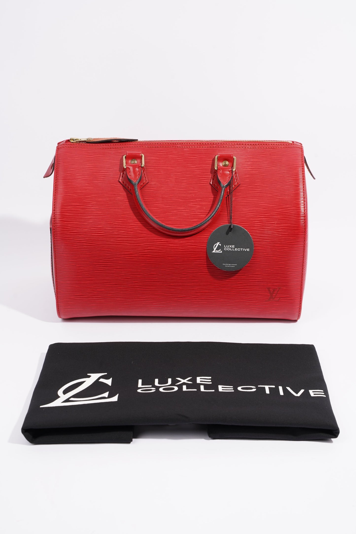 Louis Vuitton Womens Vintage Speedy 30 Bag Red Epi Leather