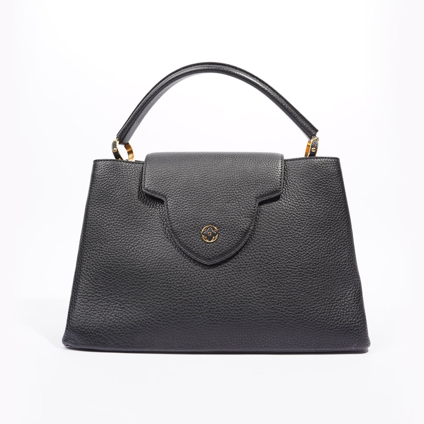Louis Vuitton Womens Capucines Black Taurillon Leather MM
