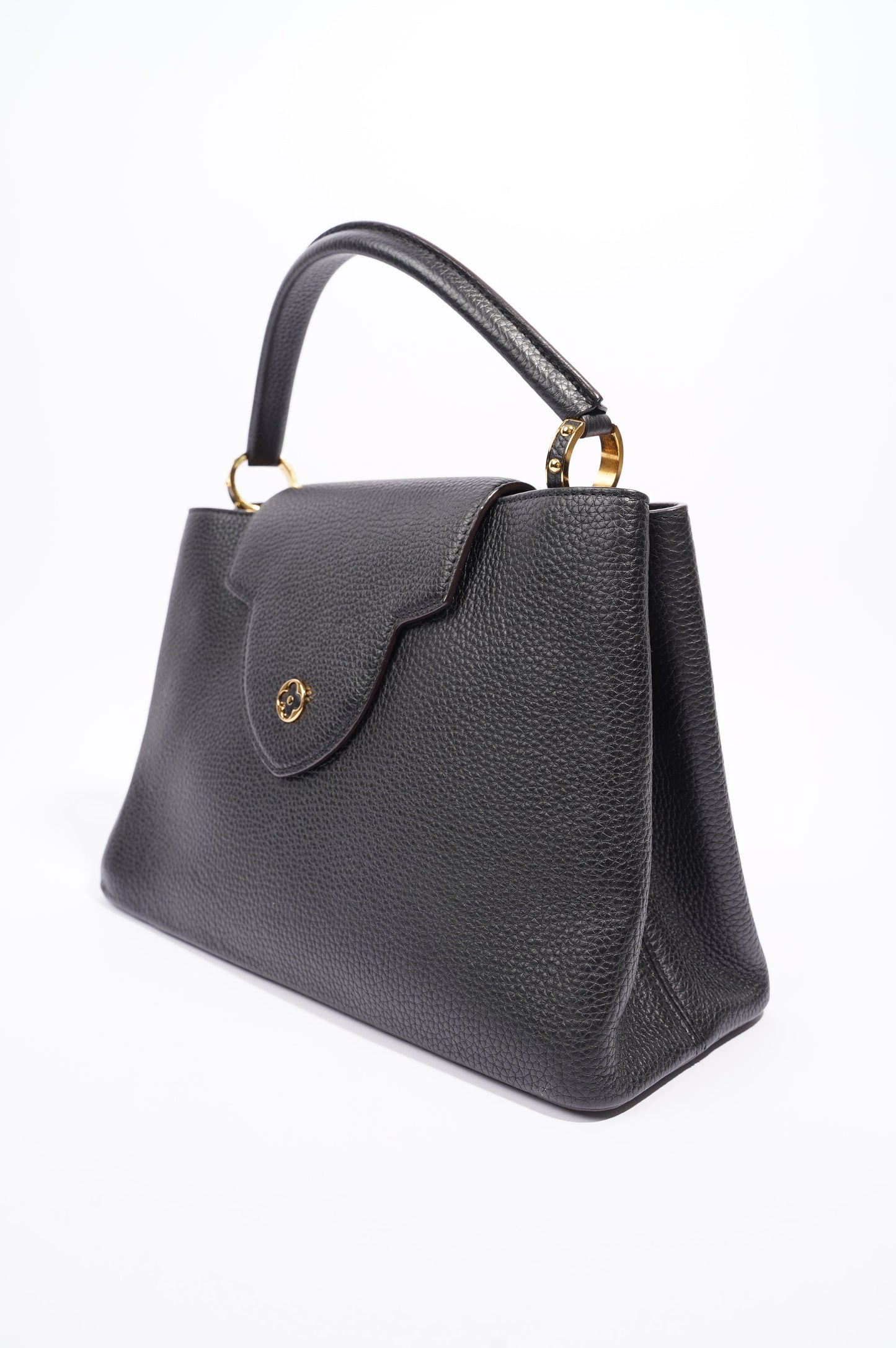 Louis Vuitton Womens Capucines Black Taurillon Leather MM