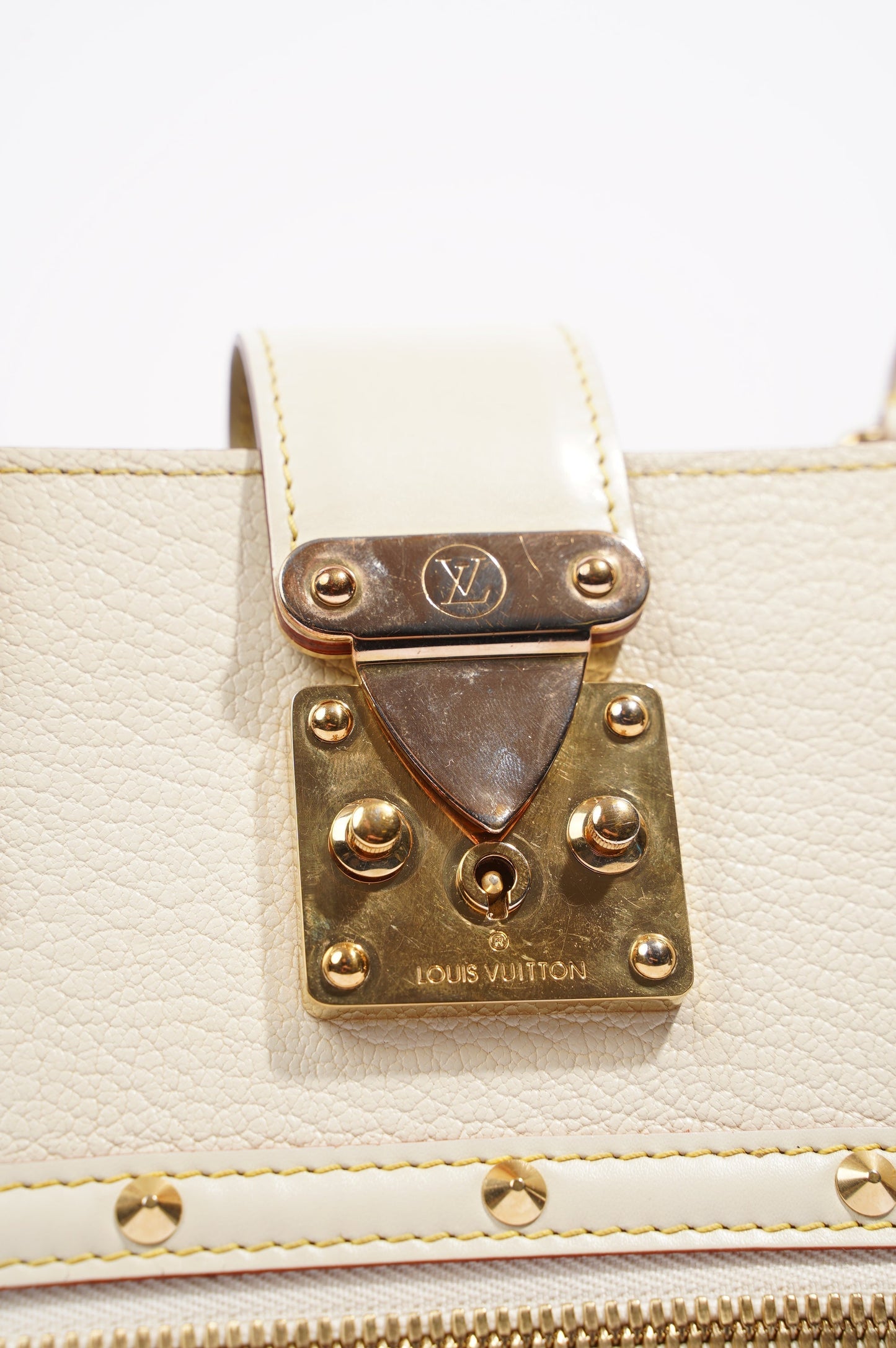 Louis Vuitton Womens Vintage Suhali Le Fabuleux Tote Bag White / Gold