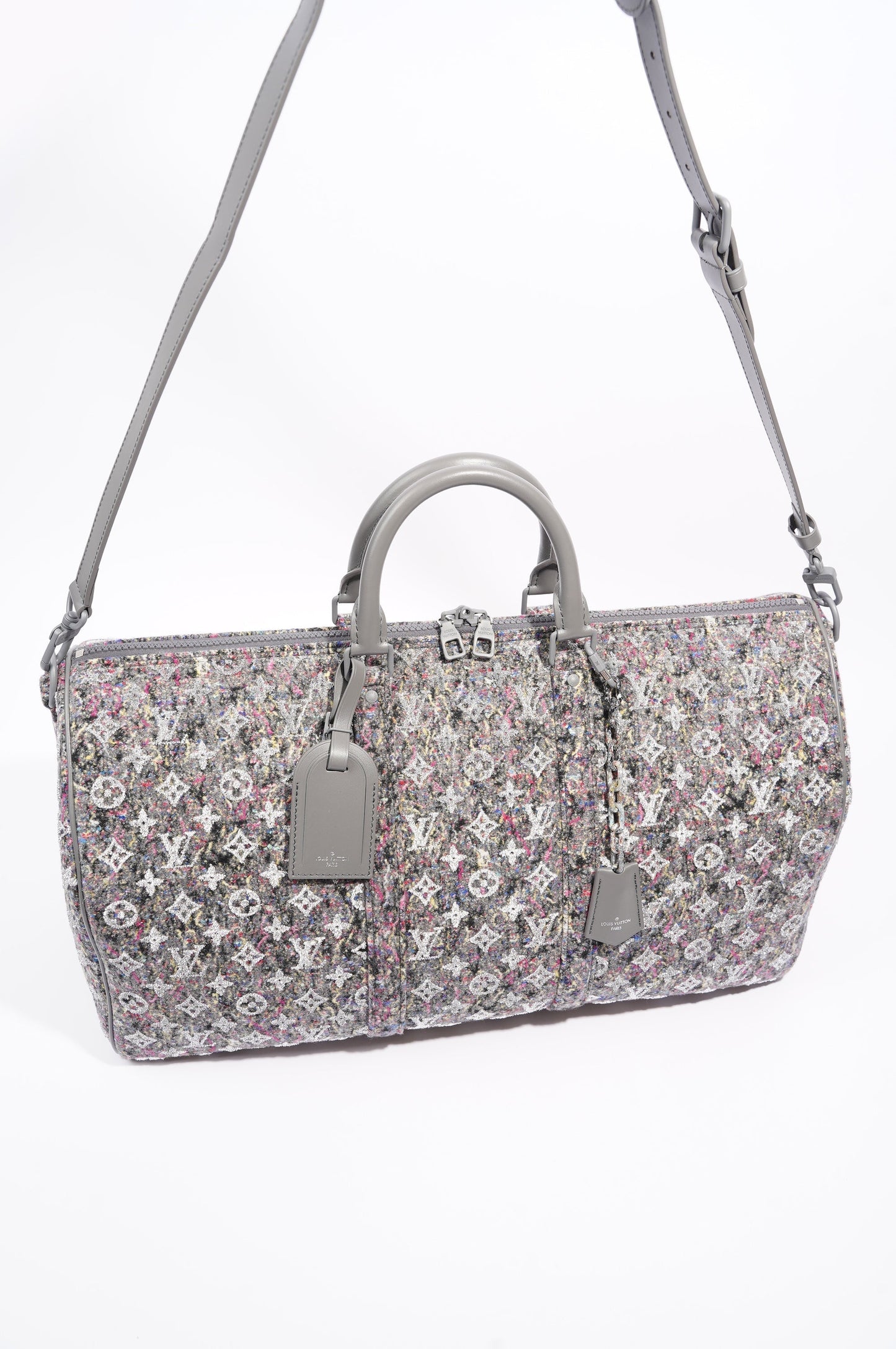 Louis Vuitton Womens Keepall Bandouliere Multicolour Wool Monogram 50
