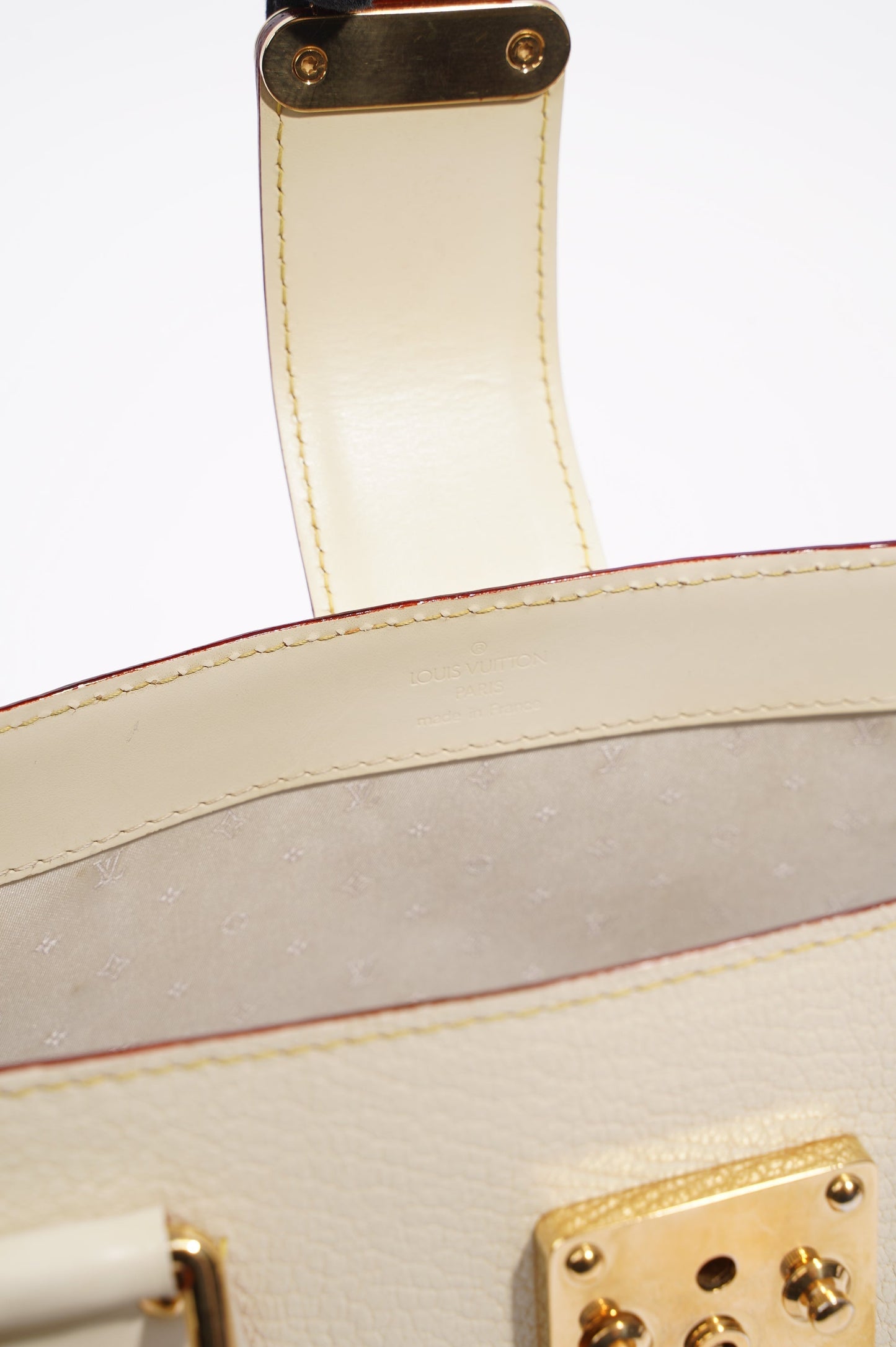 Louis Vuitton Womens Vintage Suhali Le Fabuleux Tote Bag White / Gold