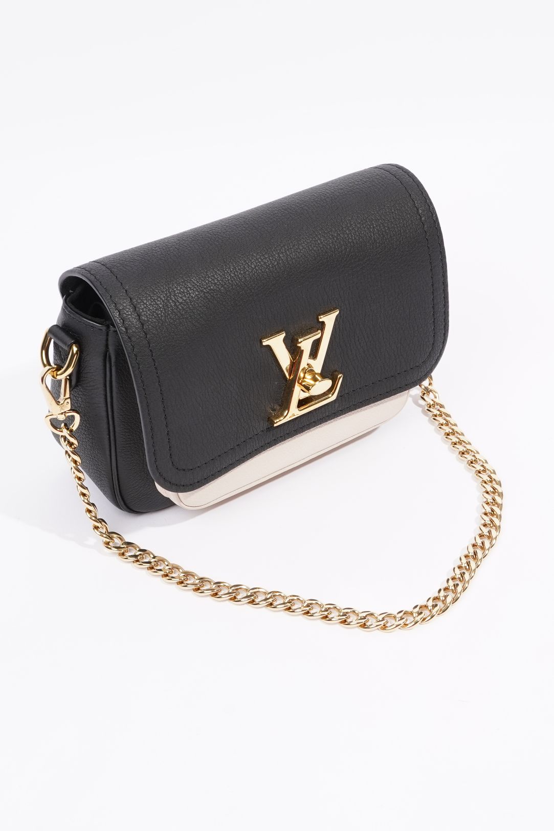Louis Vuitton Womens Lockme Tender Black / White Leather