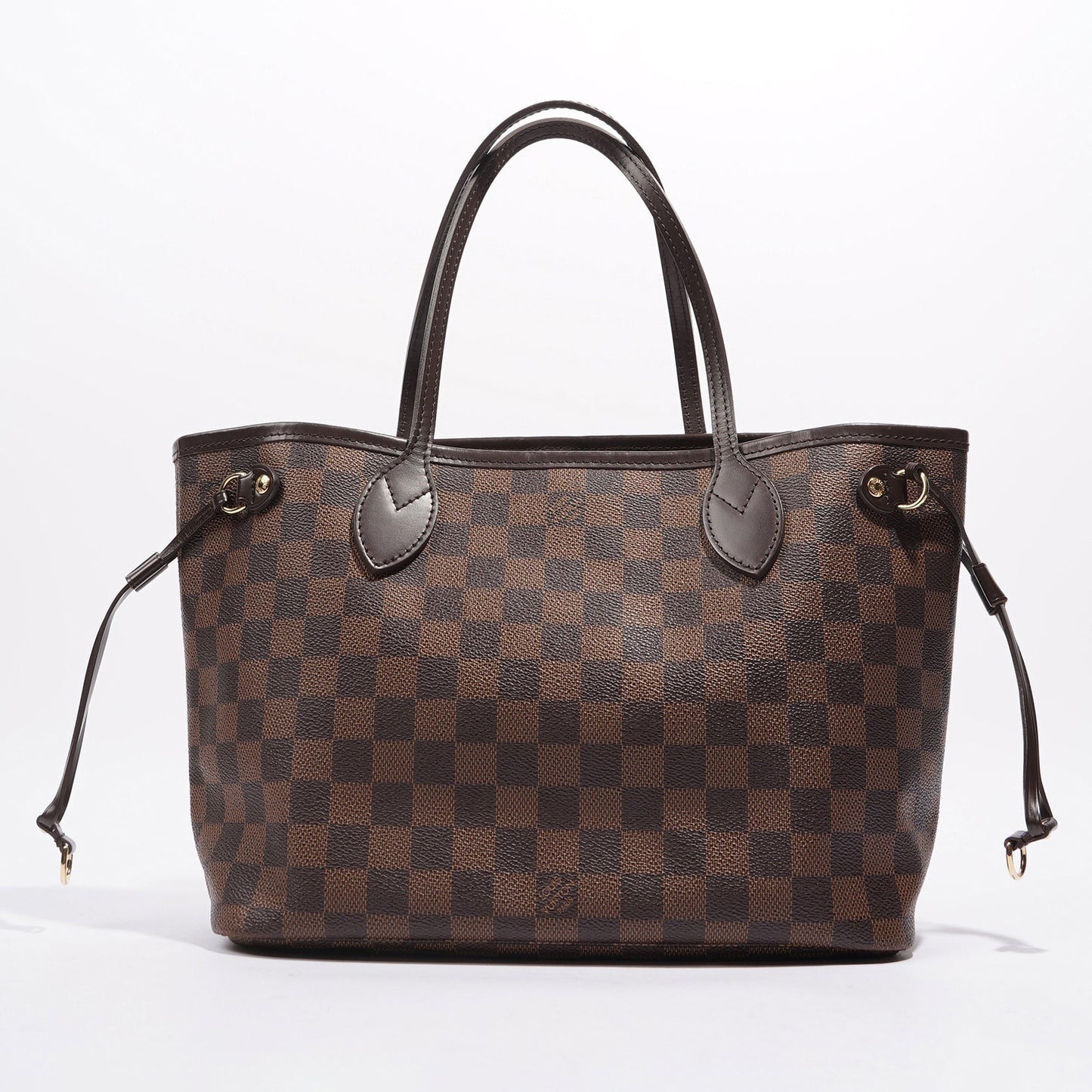 Louis Vuitton Womens Neverfull Bag Damier Ebene Canvas PM