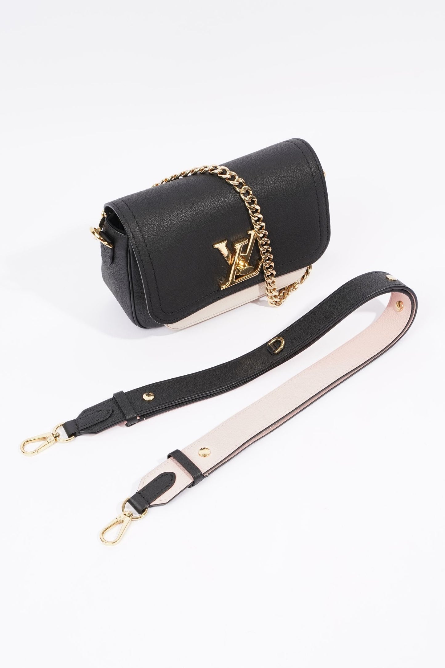 Louis Vuitton Womens Lockme Tender Black / White Leather