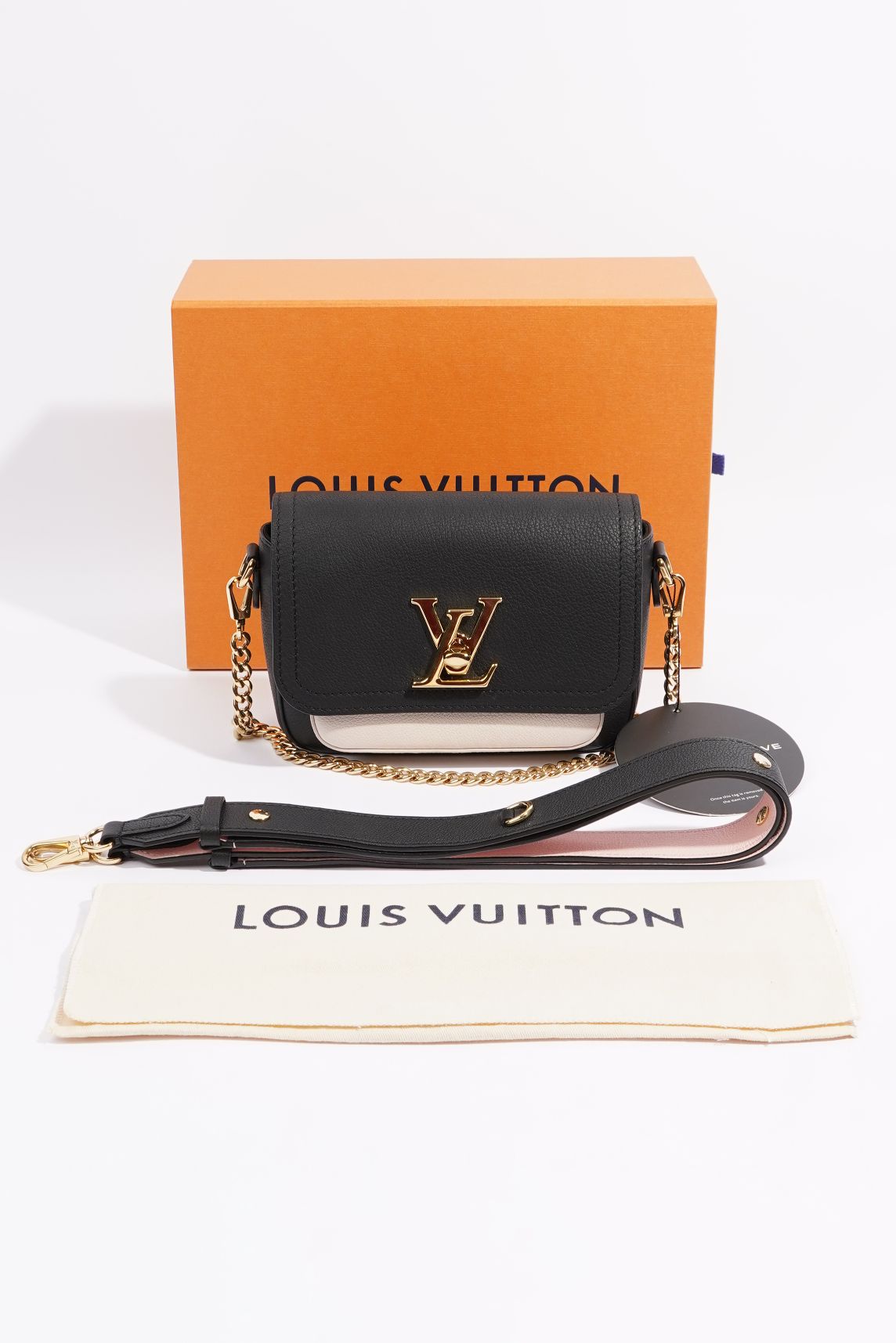 Louis Vuitton Womens Lockme Tender Black / White Leather