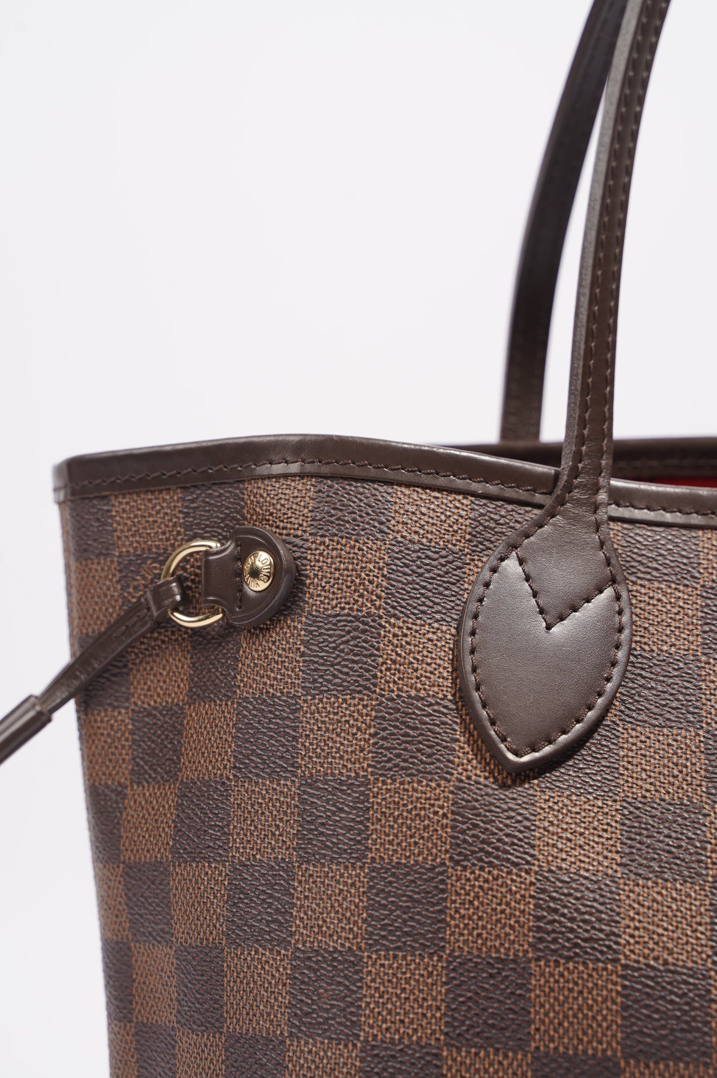 Louis Vuitton Womens Neverfull Bag Damier Ebene Canvas PM