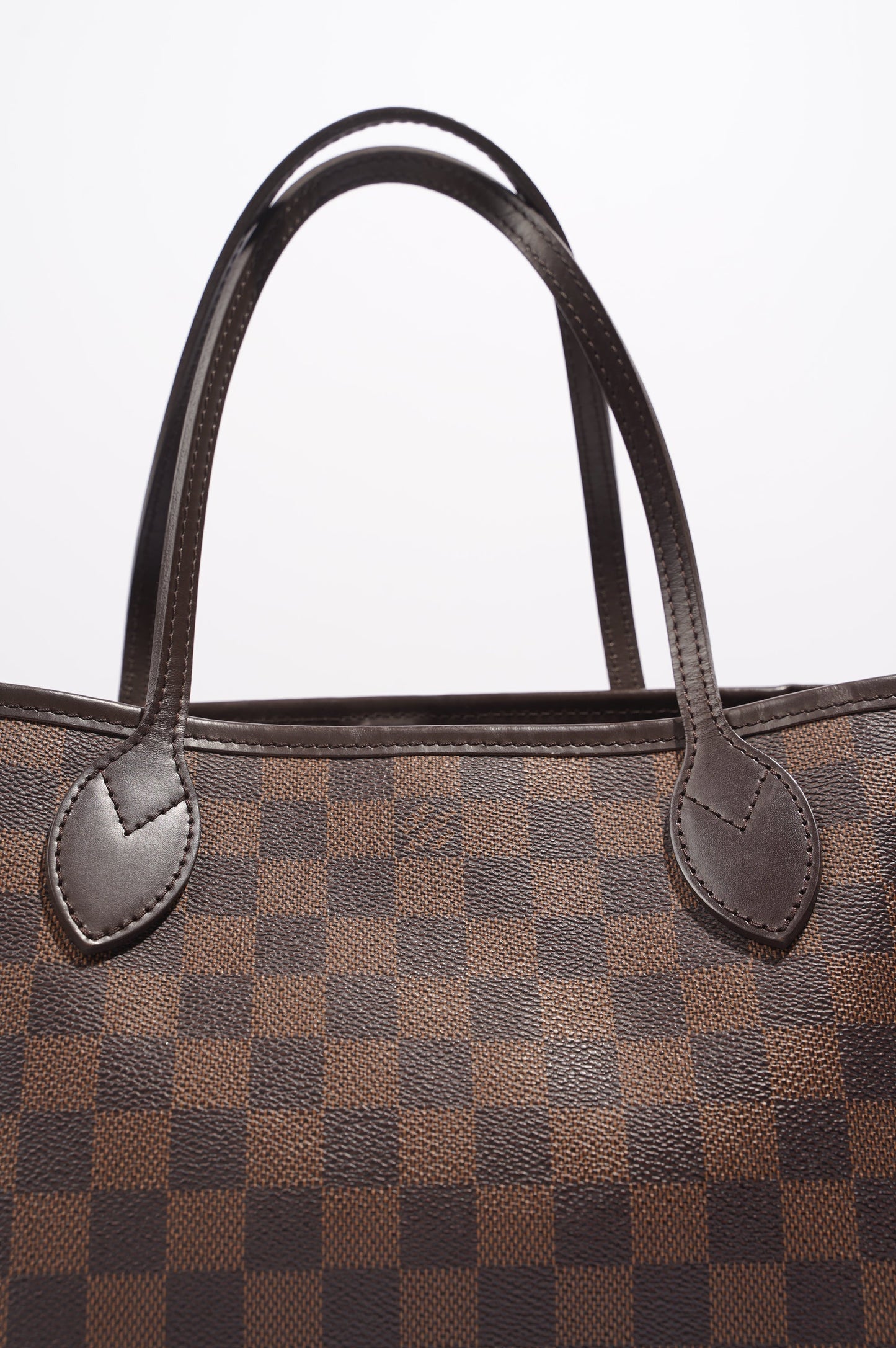 Louis Vuitton Womens Neverfull Bag Damier Ebene Canvas PM