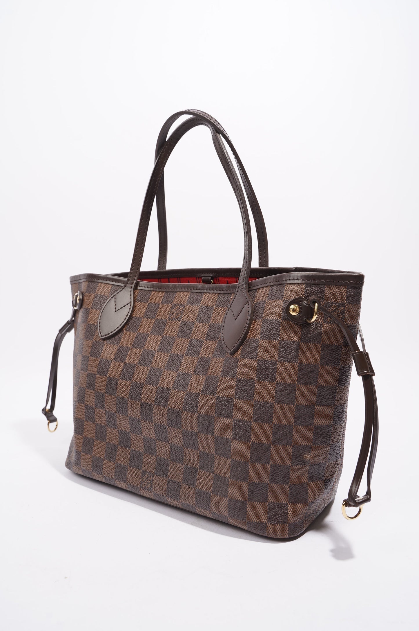 Louis Vuitton Womens Neverfull Bag Damier Ebene Canvas PM