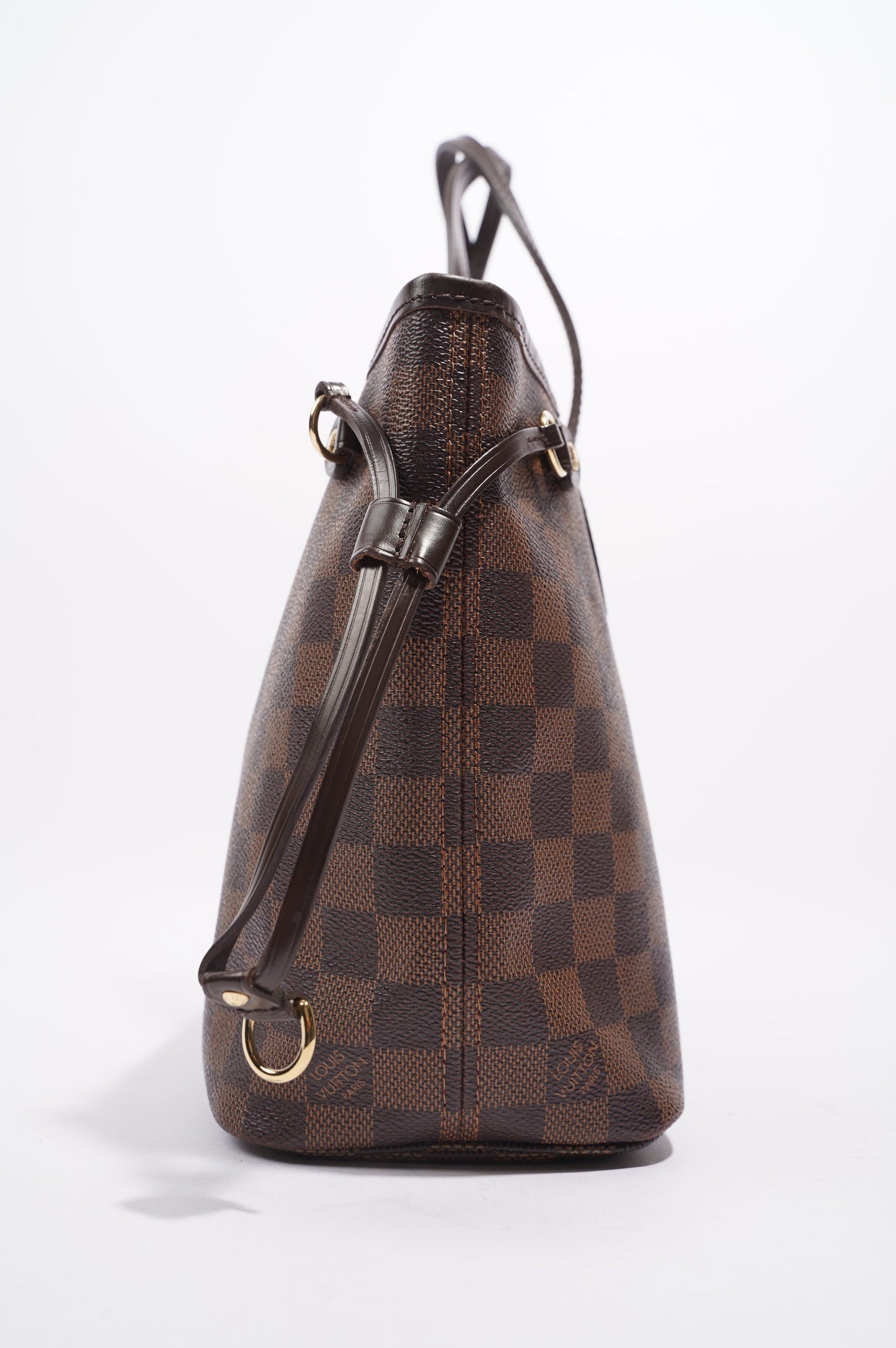 Louis Vuitton Womens Neverfull Bag Damier Ebene Canvas PM