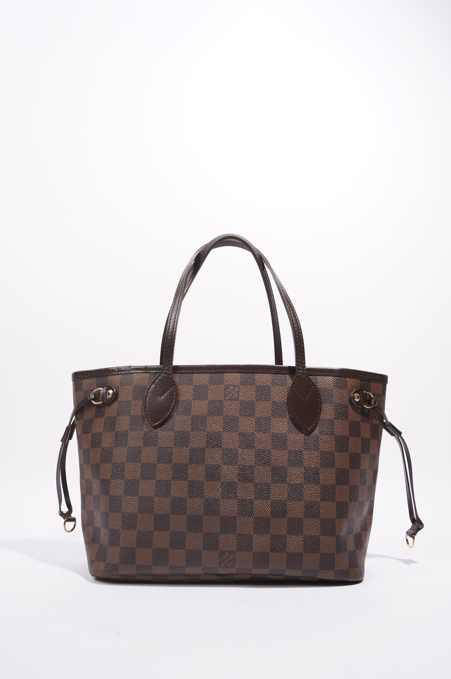 Louis Vuitton Womens Neverfull Bag Damier Ebene Canvas PM