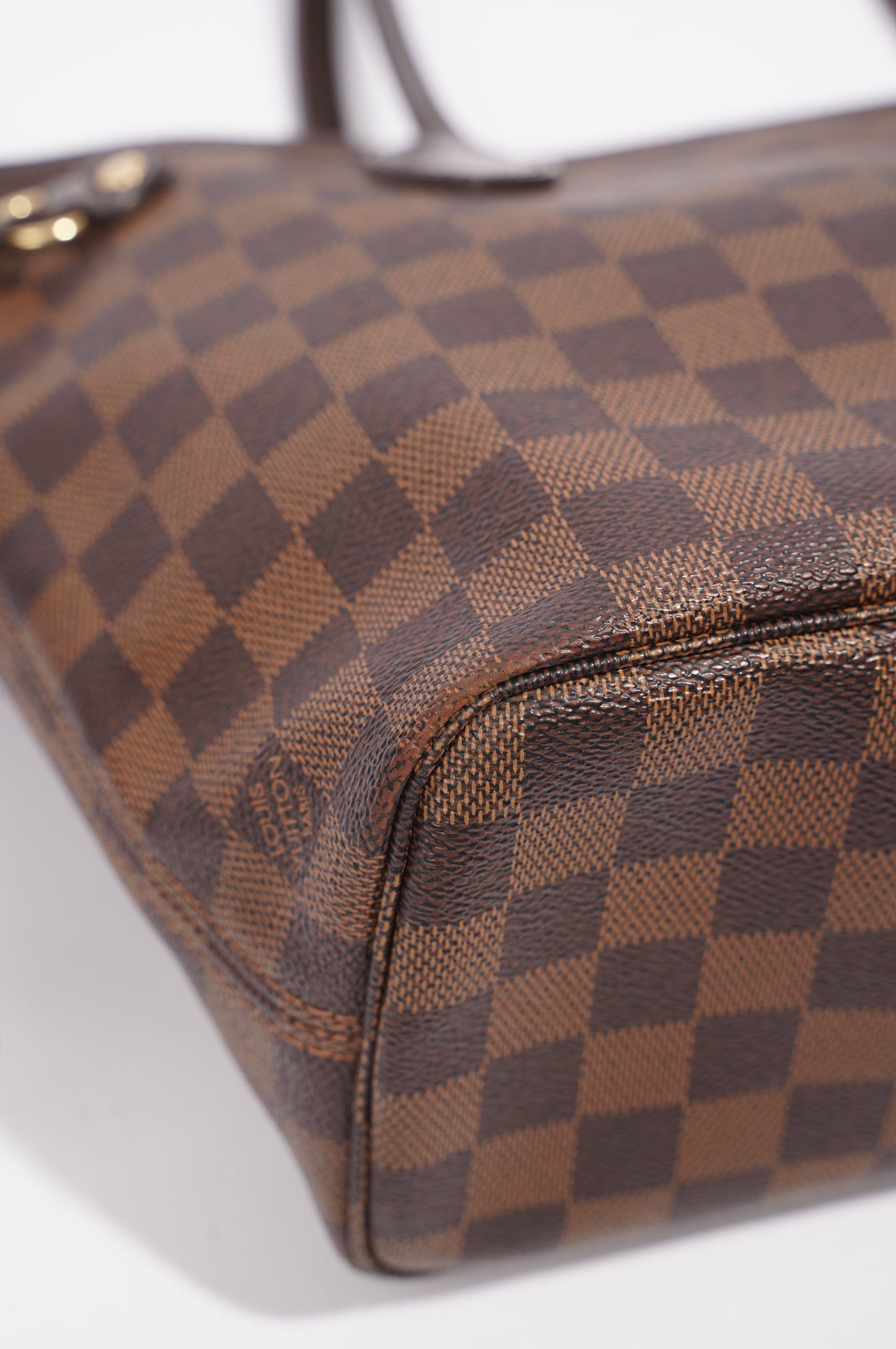 Louis Vuitton Womens Neverfull Bag Damier Ebene Canvas PM