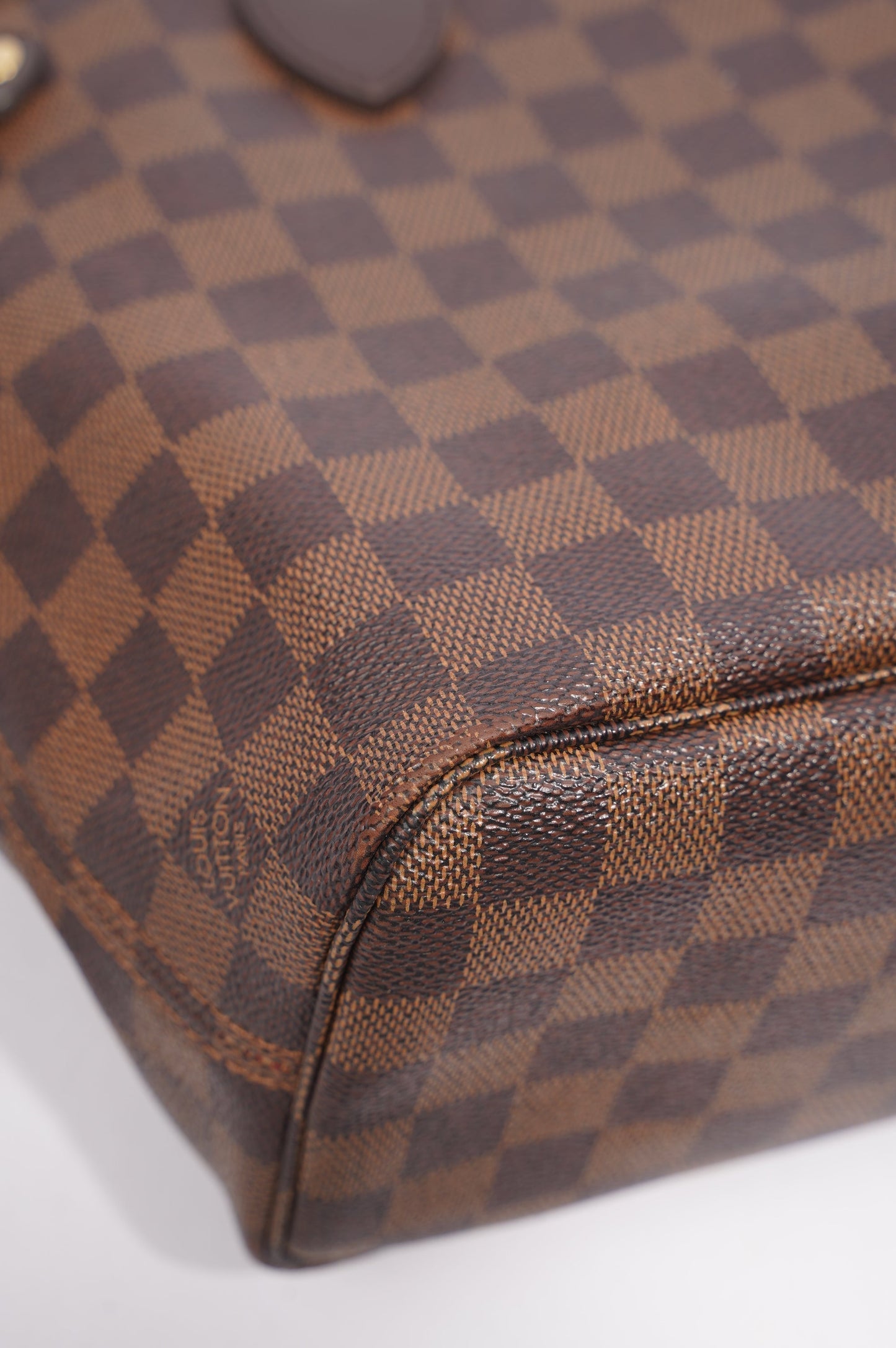 Louis Vuitton Womens Neverfull Bag Damier Ebene Canvas PM