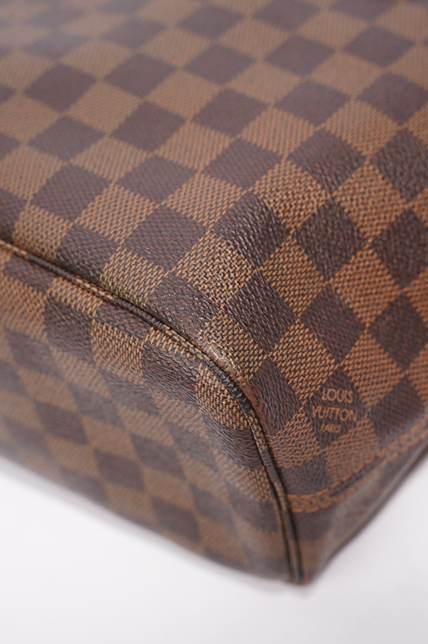 Louis Vuitton Womens Neverfull Bag Damier Ebene Canvas PM
