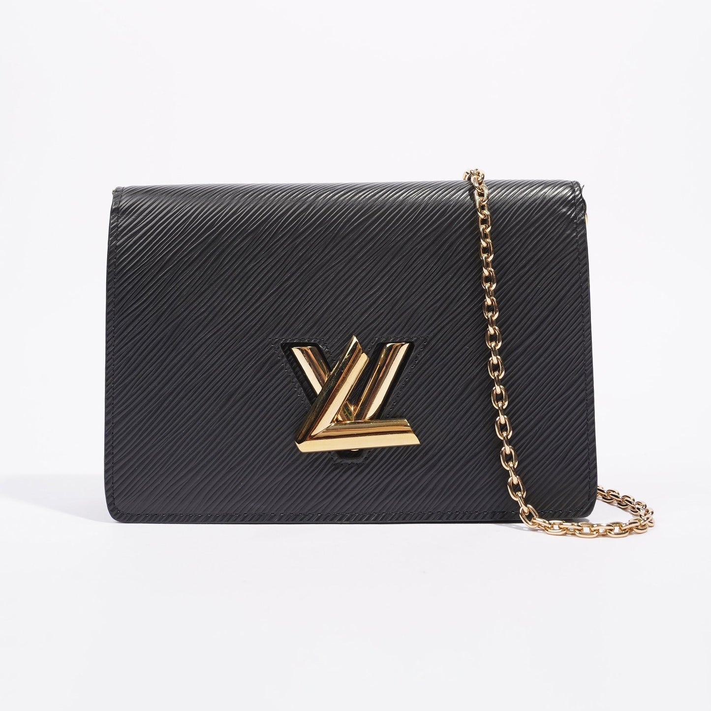 Louis Vuitton Womens Twist Chain Pouch Black Epi Leather