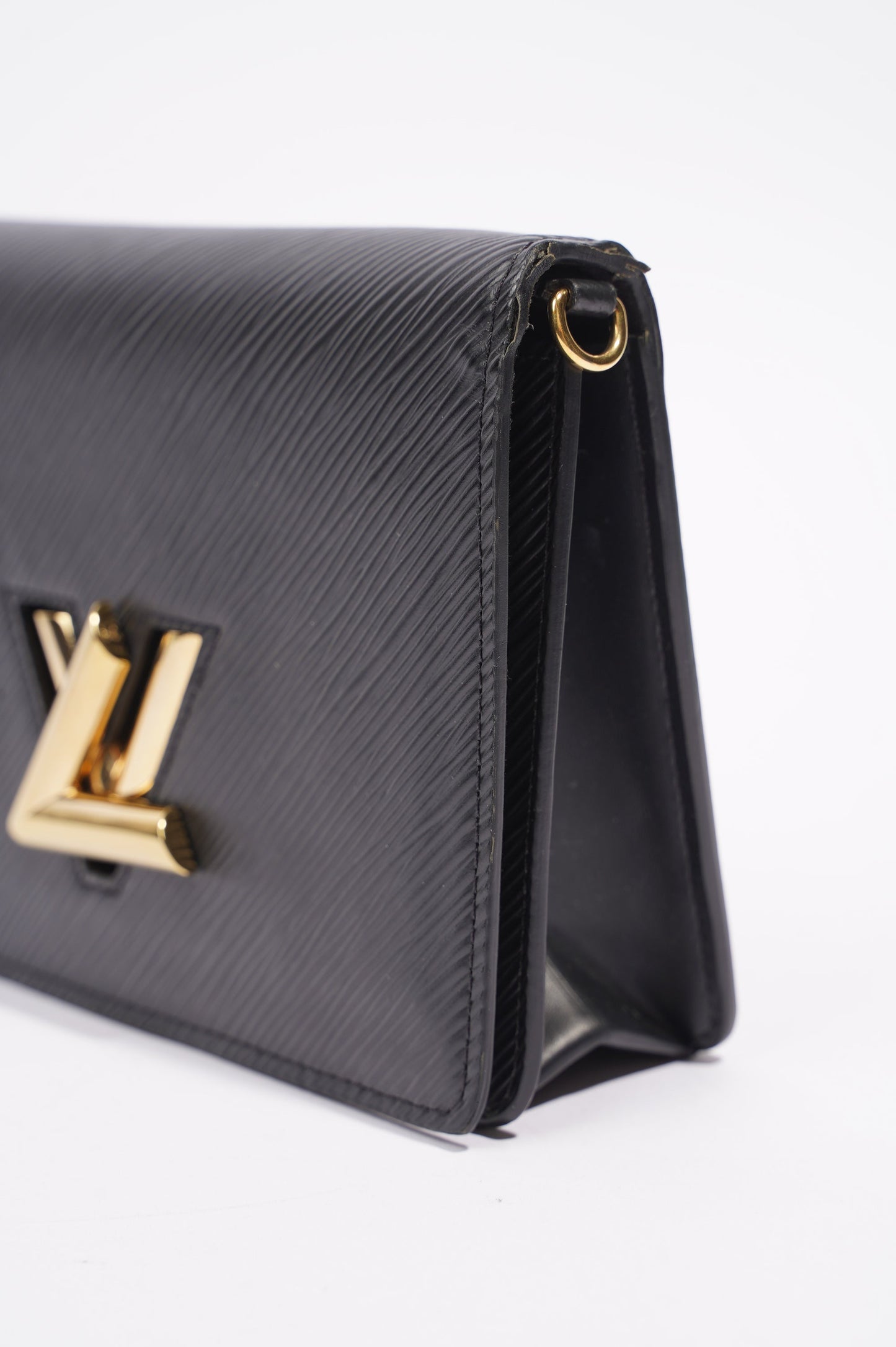 Louis Vuitton Womens Twist Chain Pouch Black Epi Leather