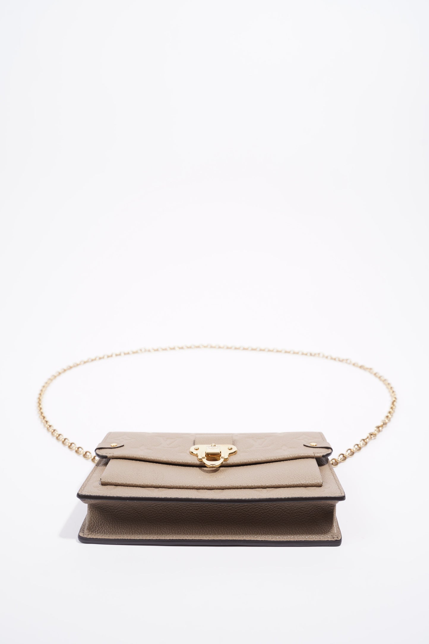 Louis Vuitton Womens Vavin Chain Wallet Beige Empreinte Leather