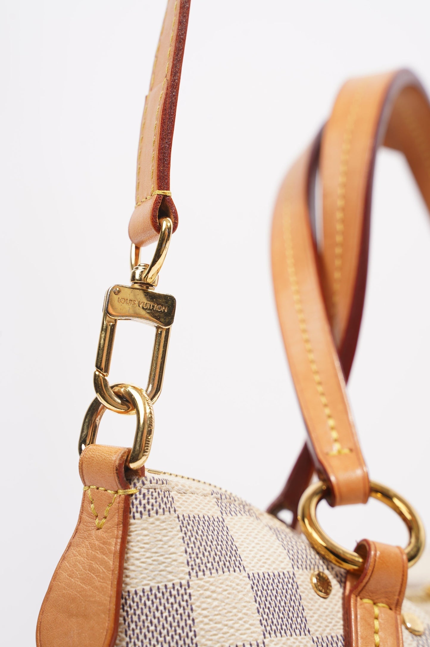 Louis Vuitton Womens Lymington Handbag Damier Azur Canvas