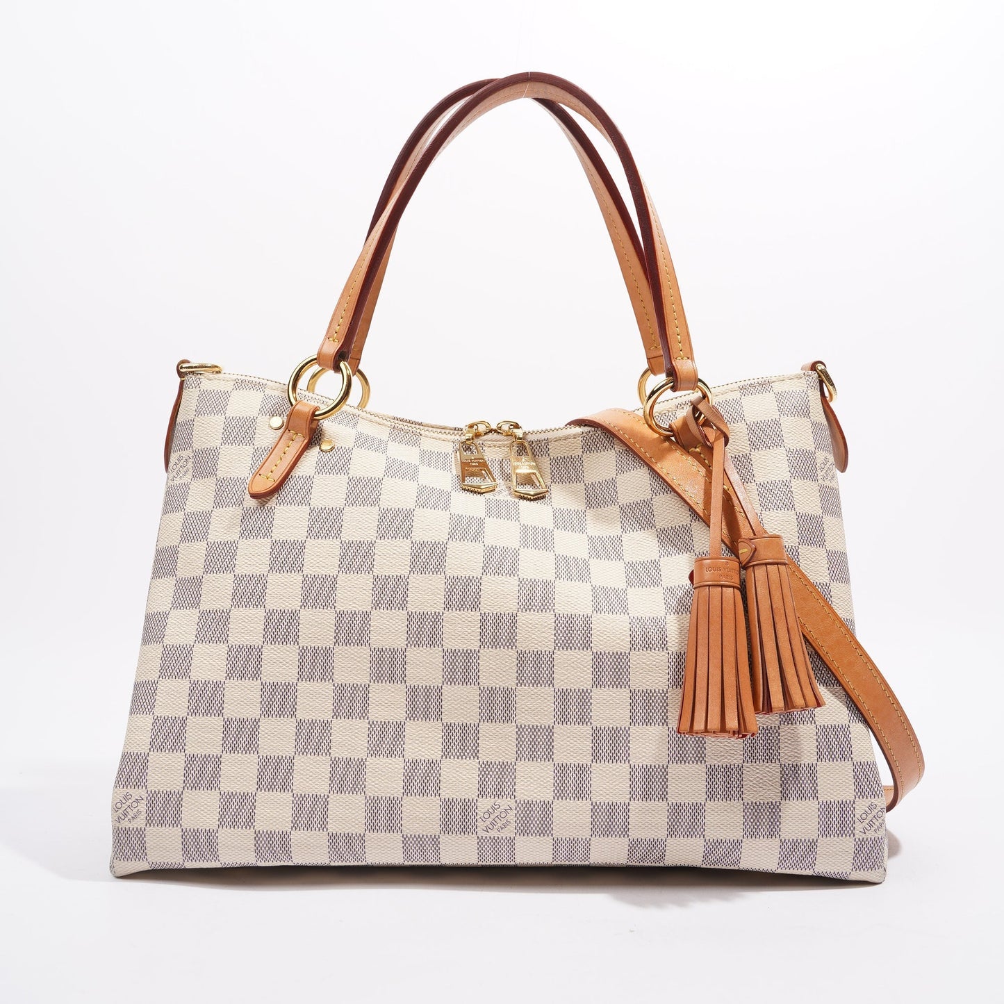 Louis Vuitton Womens Lymington Handbag Damier Azur Canvas