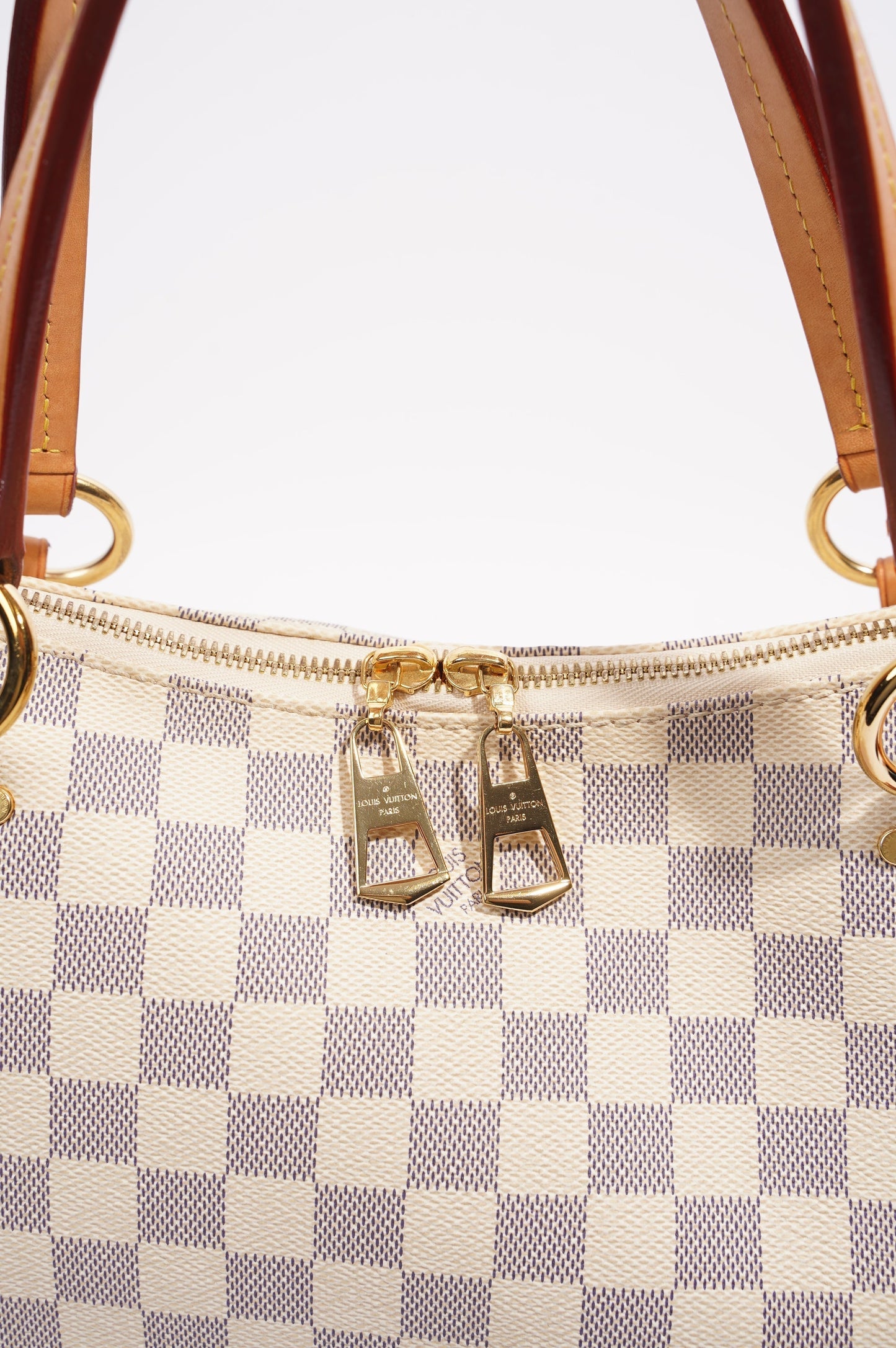 Louis Vuitton Womens Lymington Handbag Damier Azur Canvas