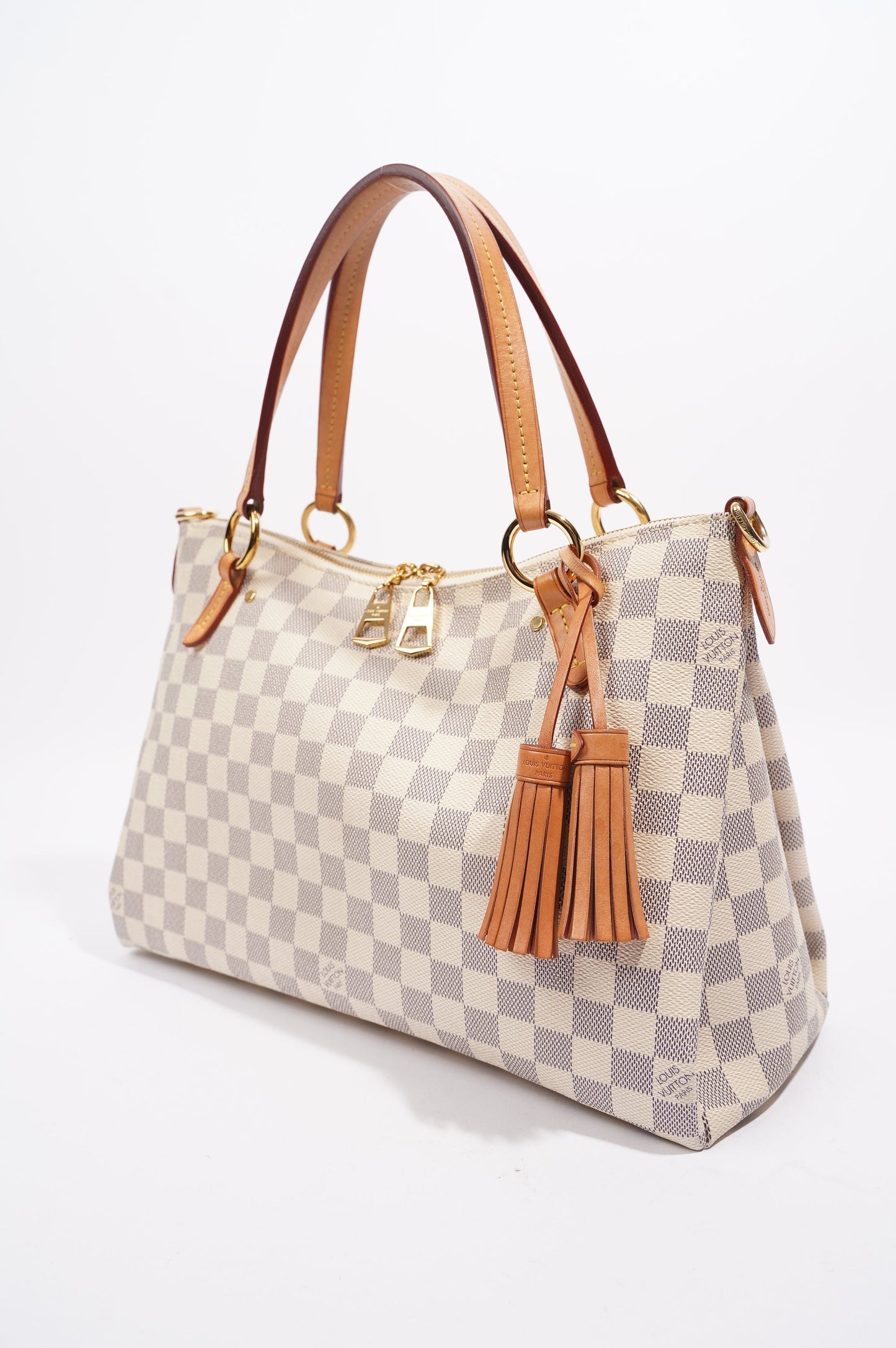 Louis Vuitton Womens Lymington Handbag Damier Azur Canvas