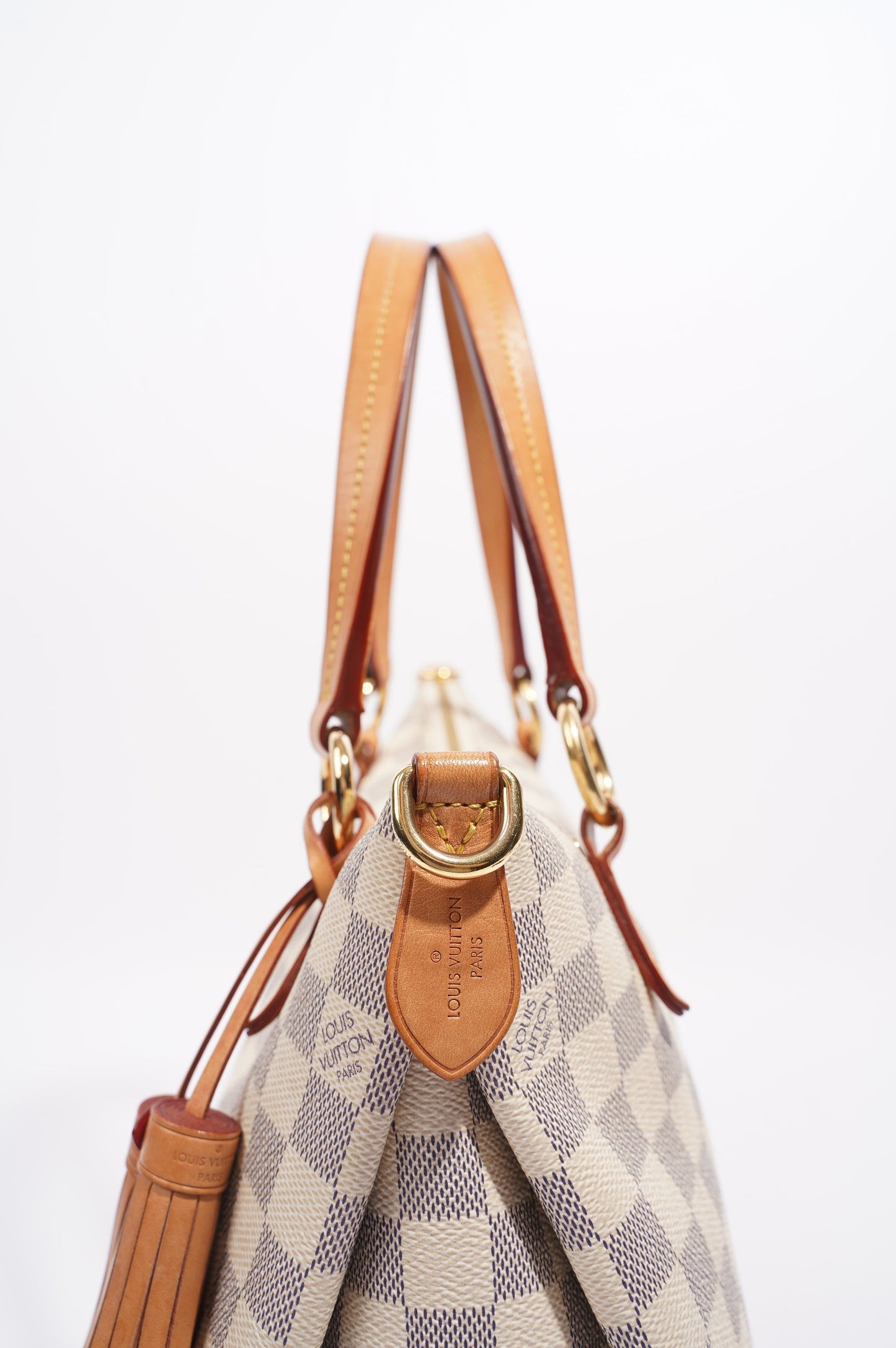 Louis Vuitton Womens Lymington Handbag Damier Azur Canvas
