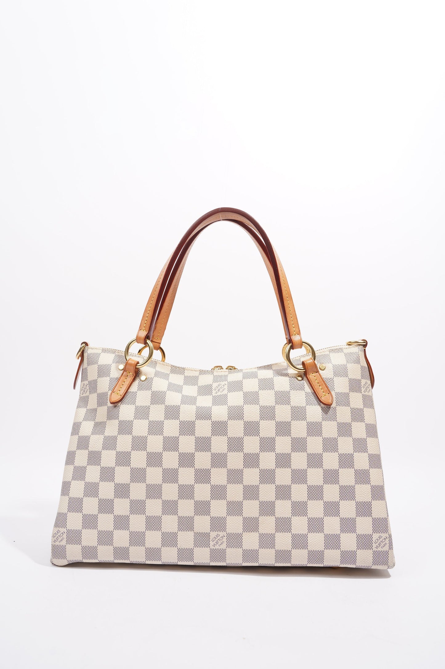 Louis Vuitton Womens Lymington Handbag Damier Azur Canvas