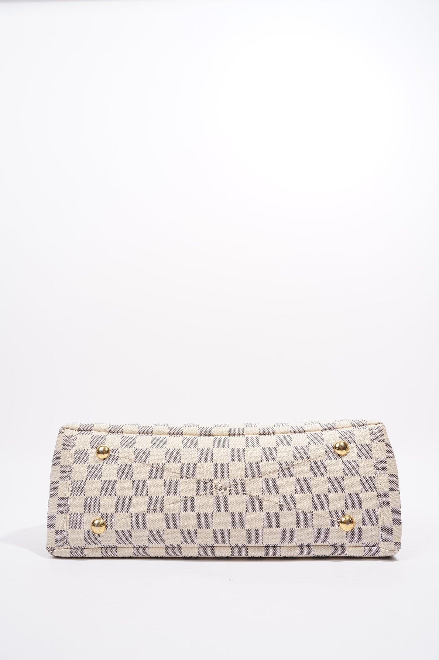 Louis Vuitton Womens Lymington Handbag Damier Azur Canvas