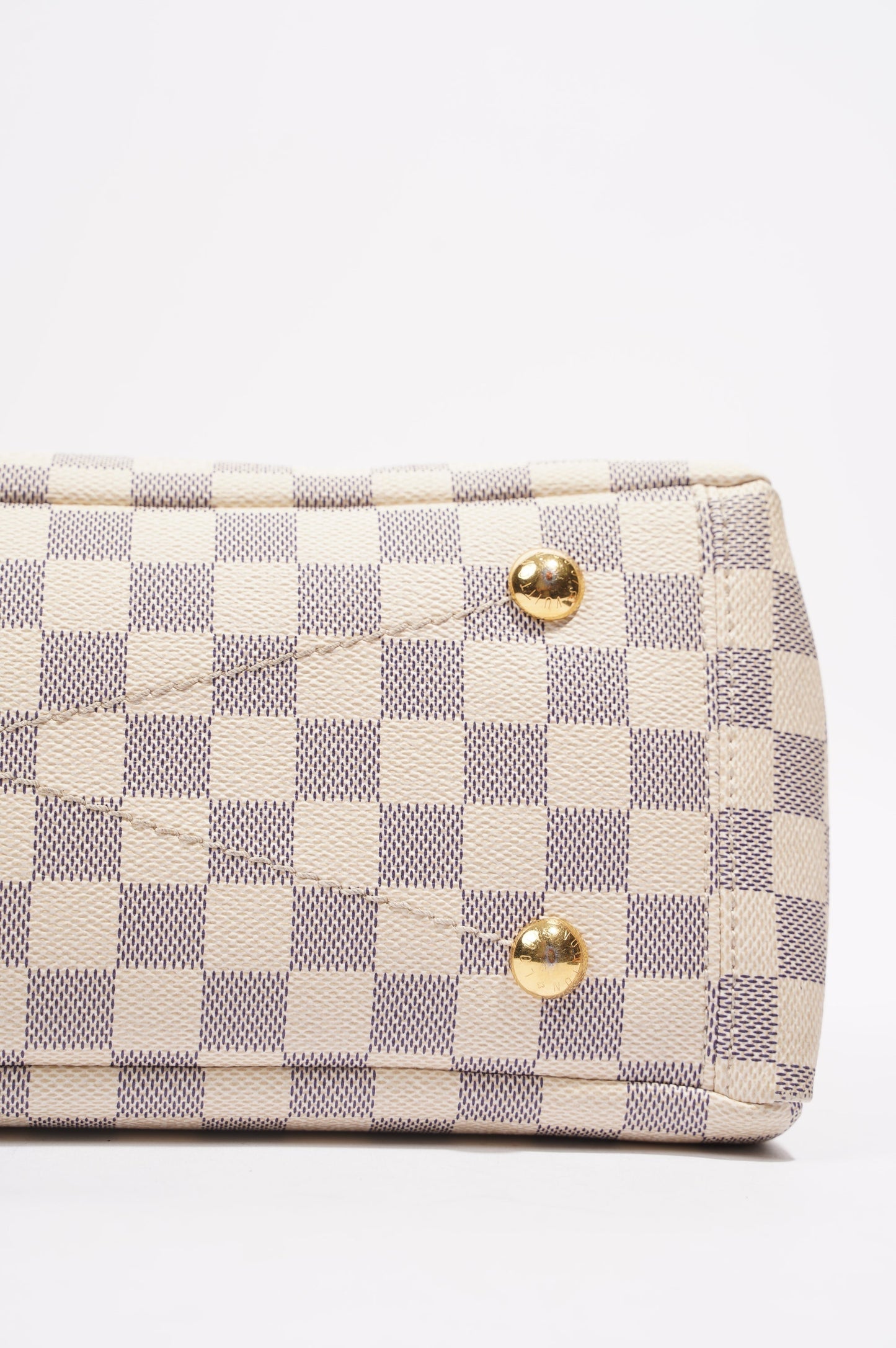 Louis Vuitton Womens Lymington Handbag Damier Azur Canvas