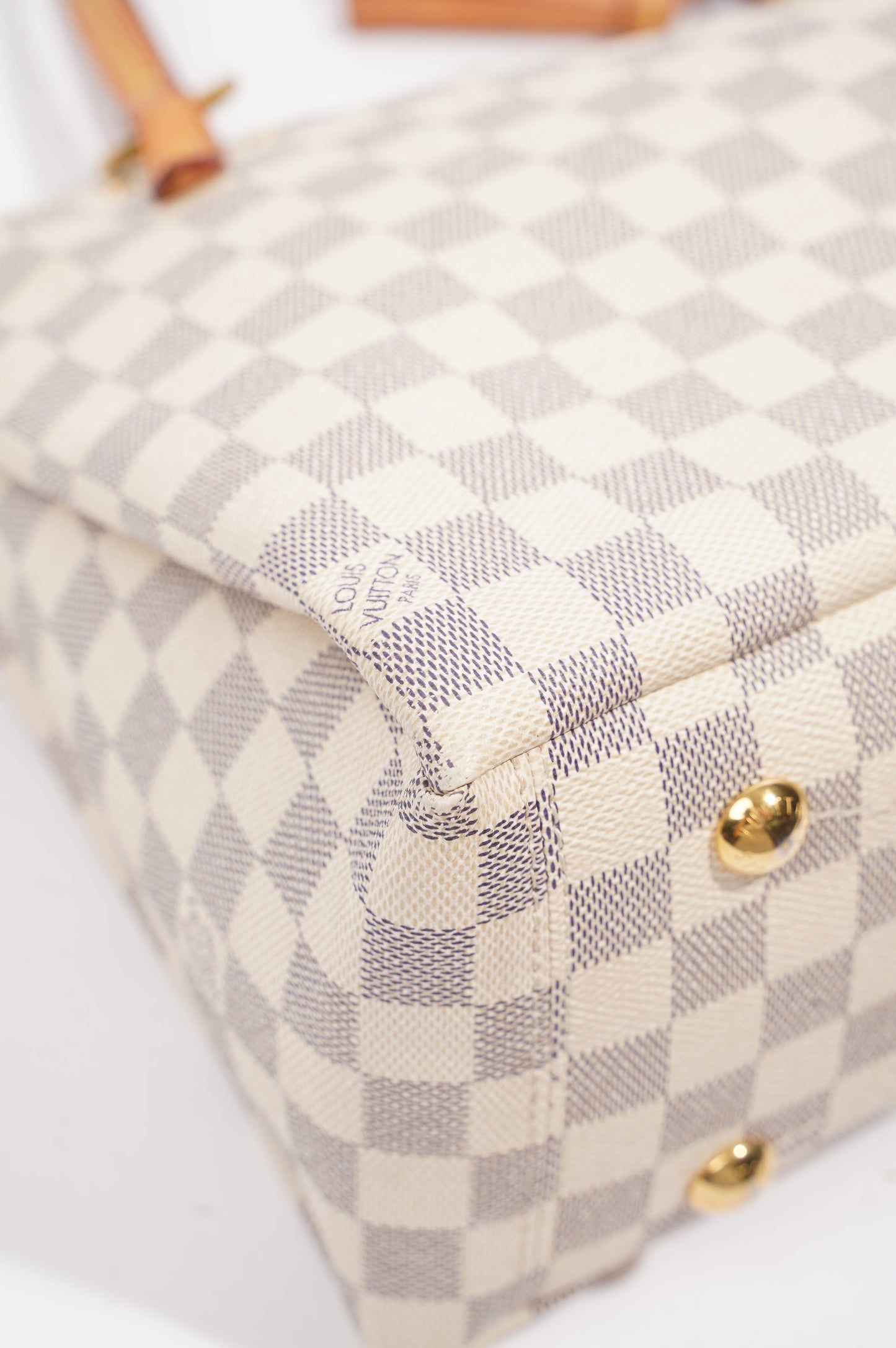 Louis Vuitton Womens Lymington Handbag Damier Azur Canvas