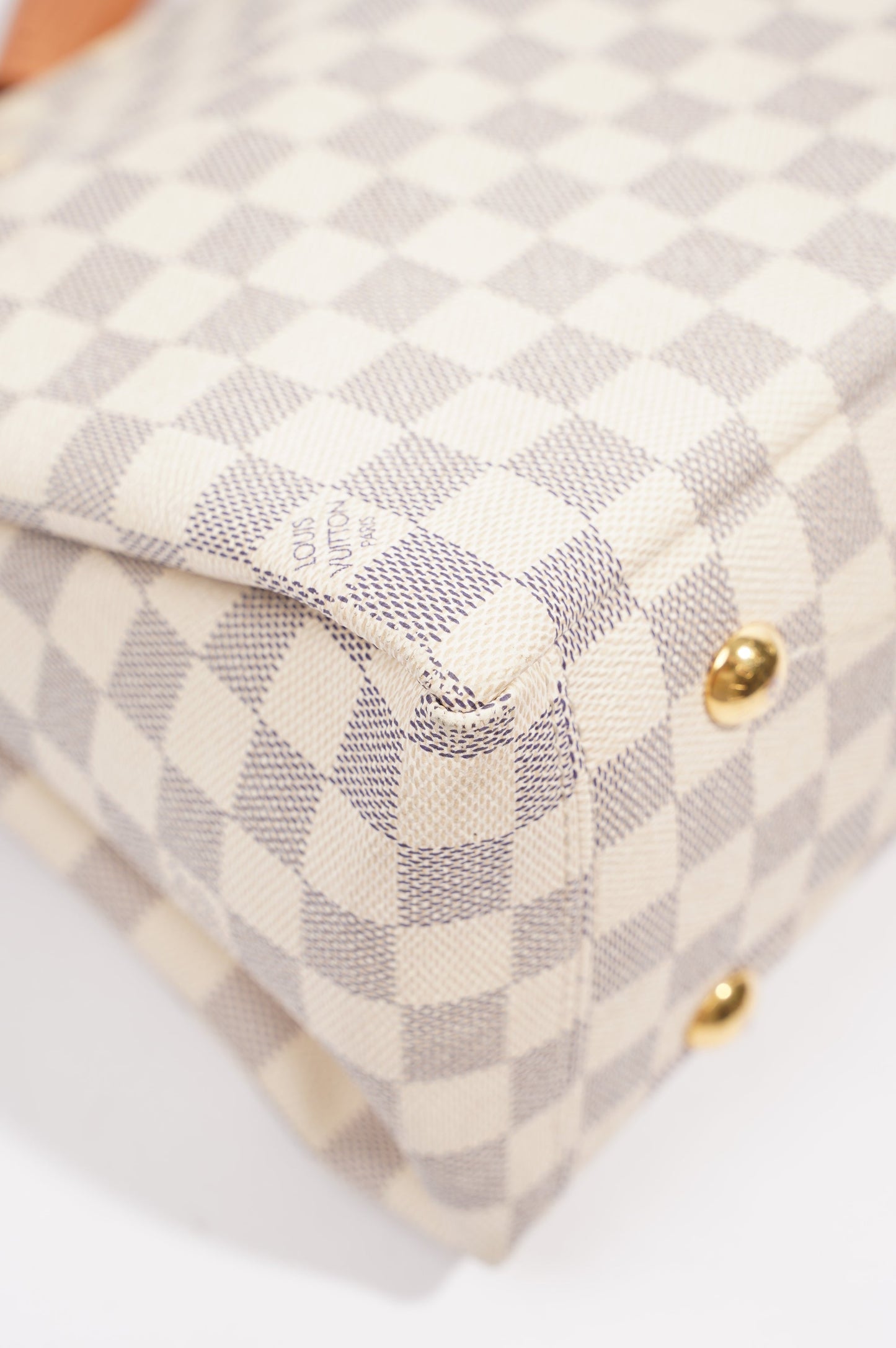 Louis Vuitton Womens Lymington Handbag Damier Azur Canvas