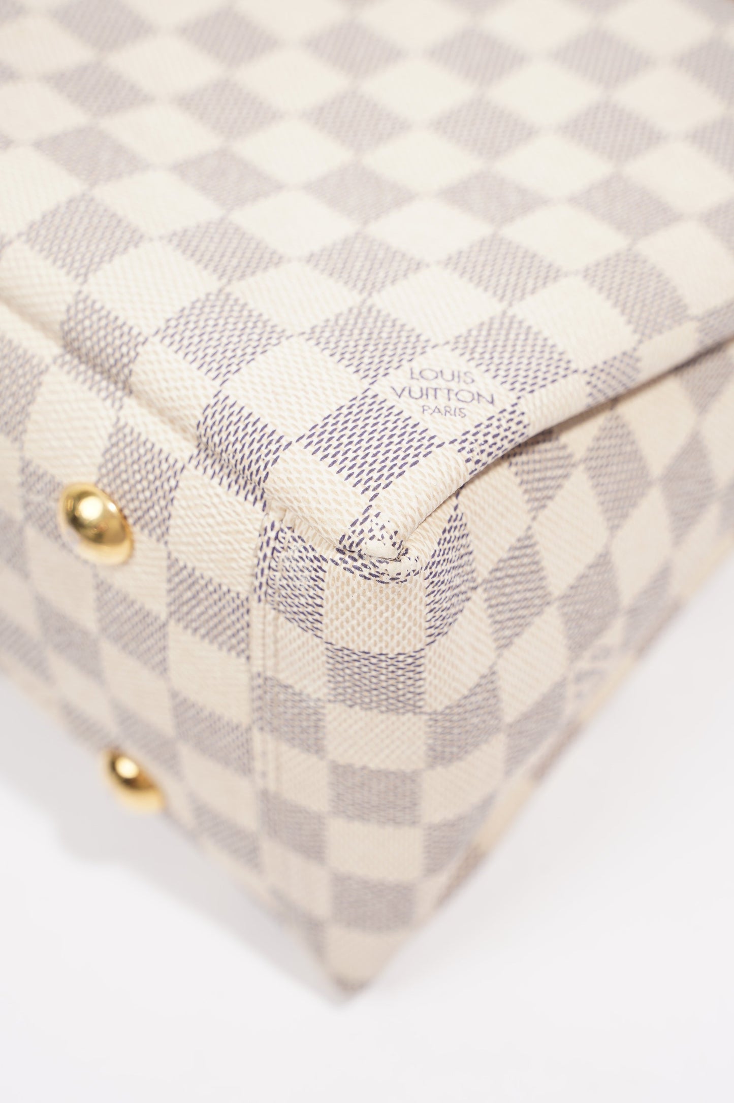 Louis Vuitton Womens Lymington Handbag Damier Azur Canvas