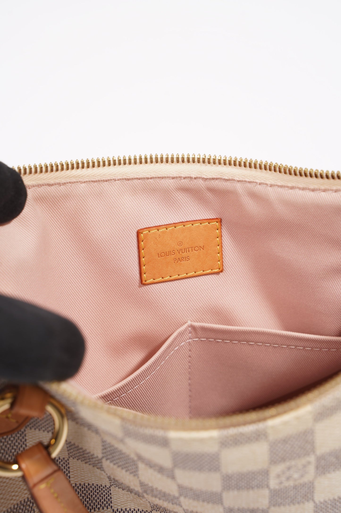 Louis Vuitton Womens Lymington Handbag Damier Azur Canvas