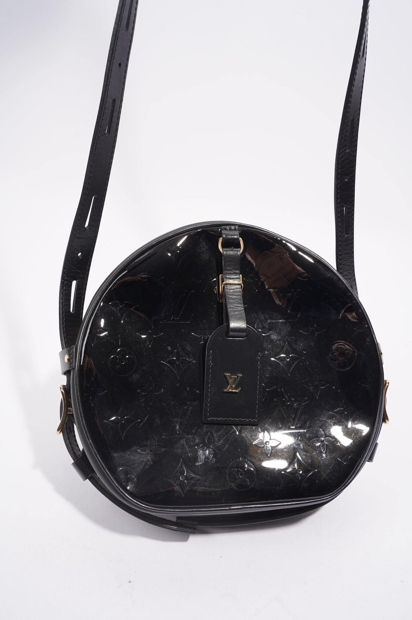 Louis Vuitton Boite Chapeau Souple Bag Black Vernis Leather