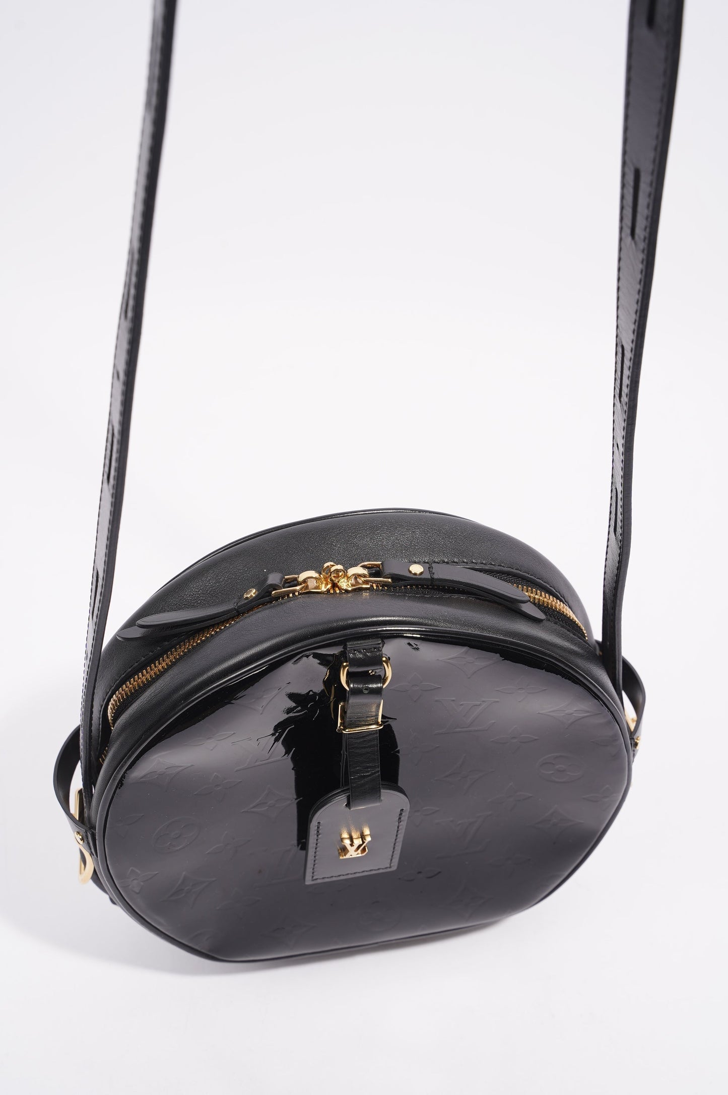 Louis Vuitton Boite Chapeau Souple Bag Black Vernis Leather