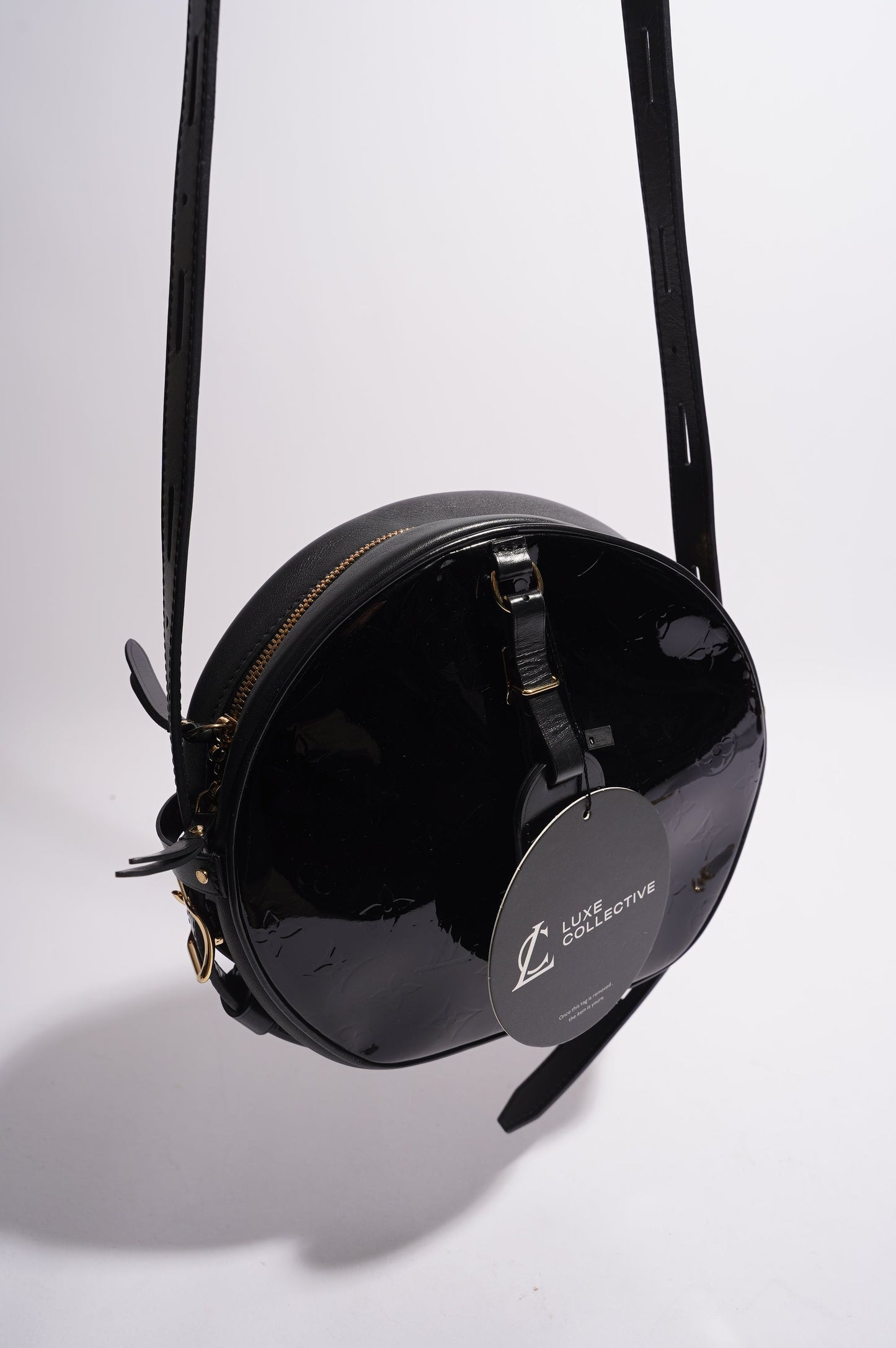 Louis Vuitton Boite Chapeau Souple Bag Black Vernis Leather
