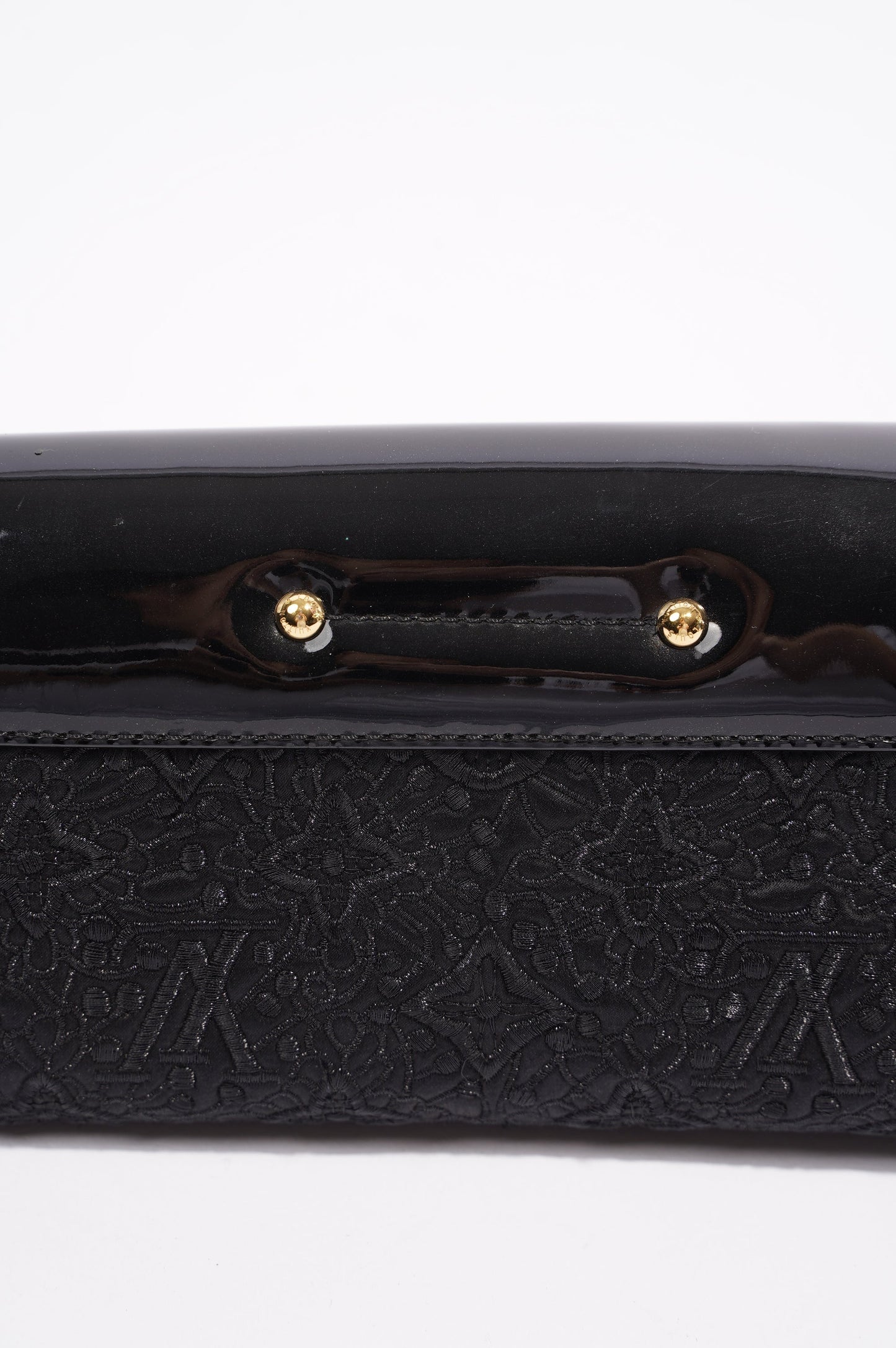 Louis Vuitton Womens Vintage Patent Clutch Black